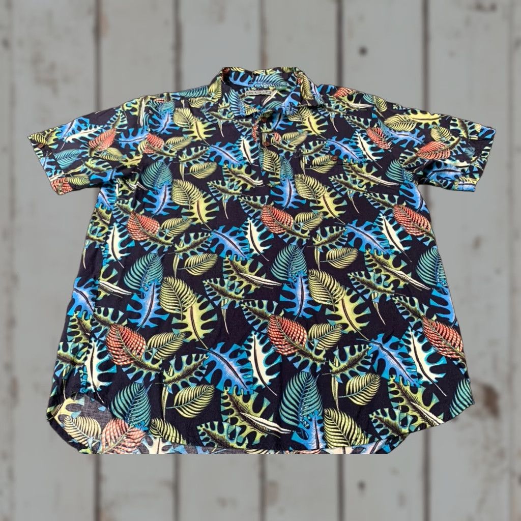 Cubavera VINTAGE Cubavera Hawaiian Shirt Men Medium Blue Floral Short Sleeve Pullover Rayon M Size US M / EU 48-50 / 2 - 1 Thumbnail