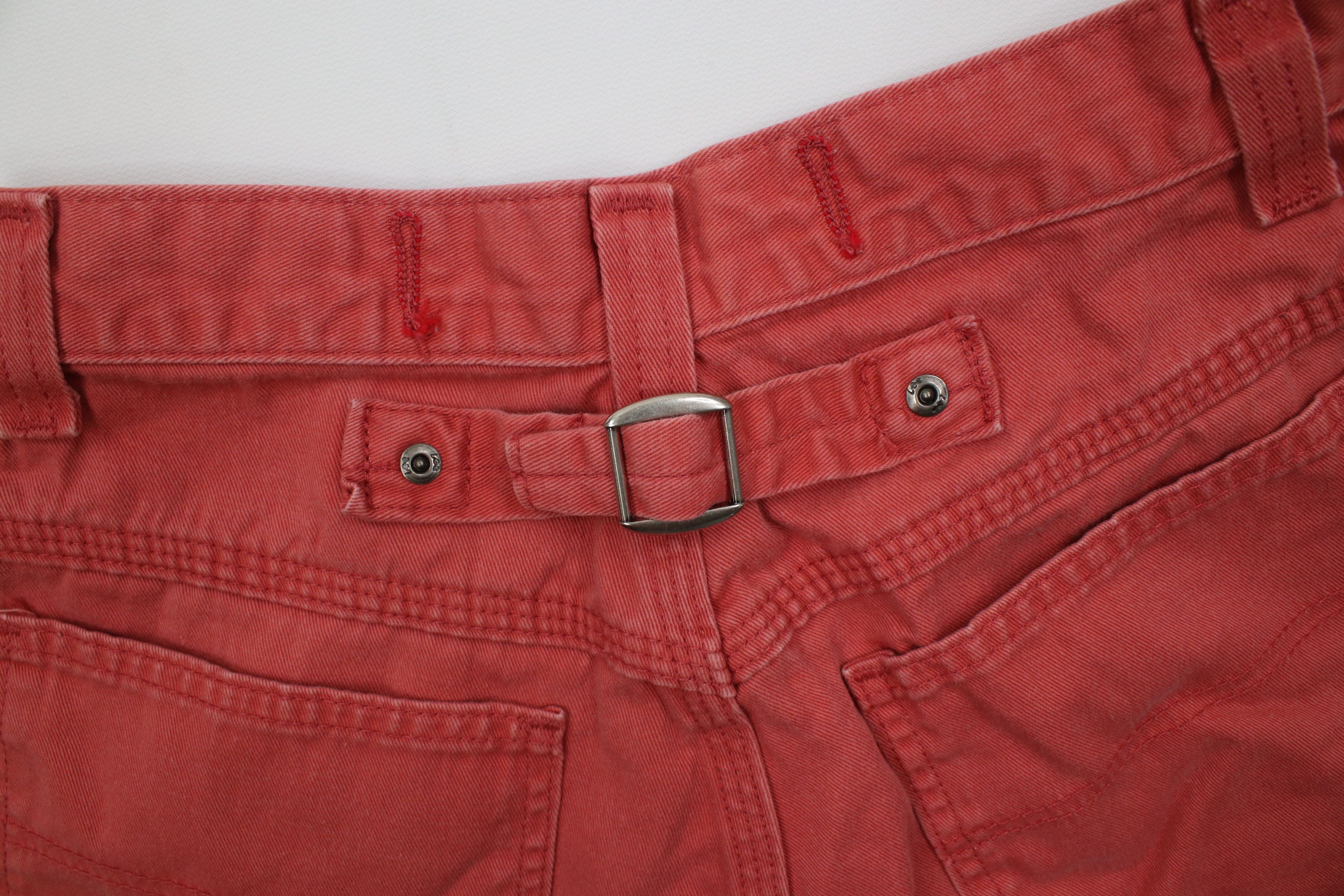 Lee Vintage 90s Lee Above Knee Buckle Back Shorts Red Cotton USA Size 28" / US 6 / IT 42 - 14 Thumbnail