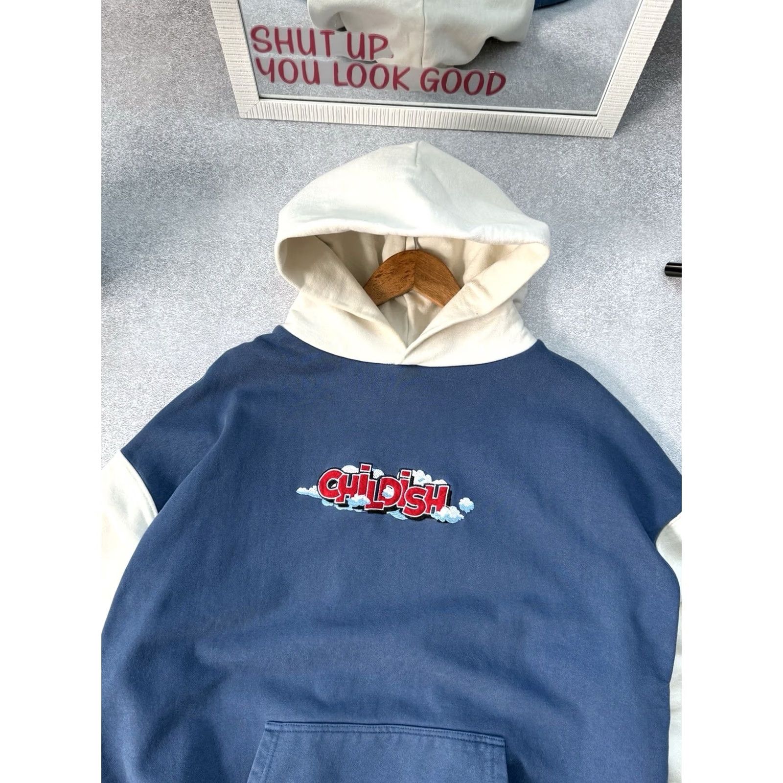 Vintage VINTAGE Childish Hoodie Blue Logo 90s Y2K Theme Park Large Mens M Crew Neck Graphic Print Nike? Size US M / EU 48-50 / 2 - 5 Thumbnail