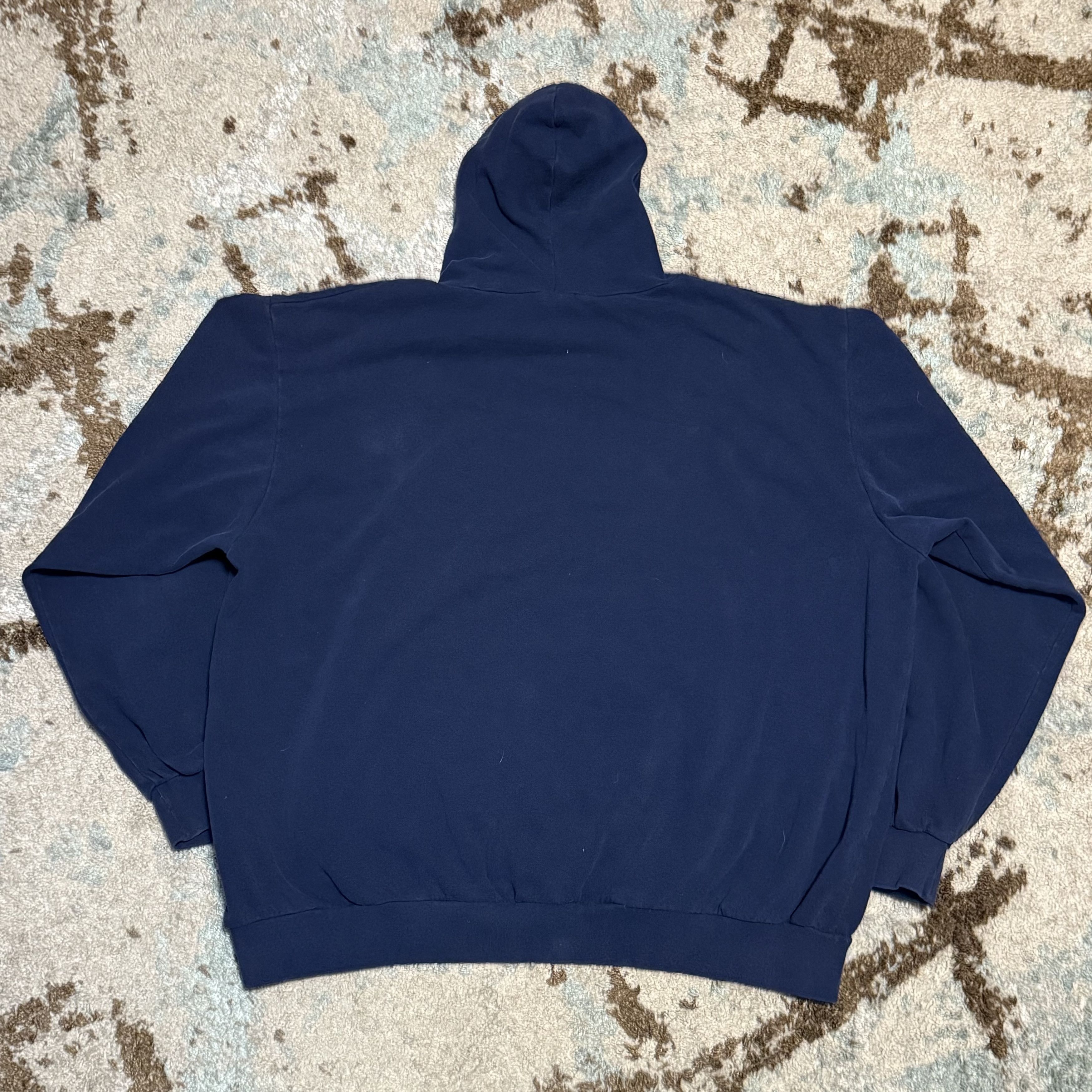 Nike × Vintage Vintage Nike Spellout Hoodie Size XL Navy Y2K Boxy Fit Size US XL / EU 56 / 4 - 3 Thumbnail