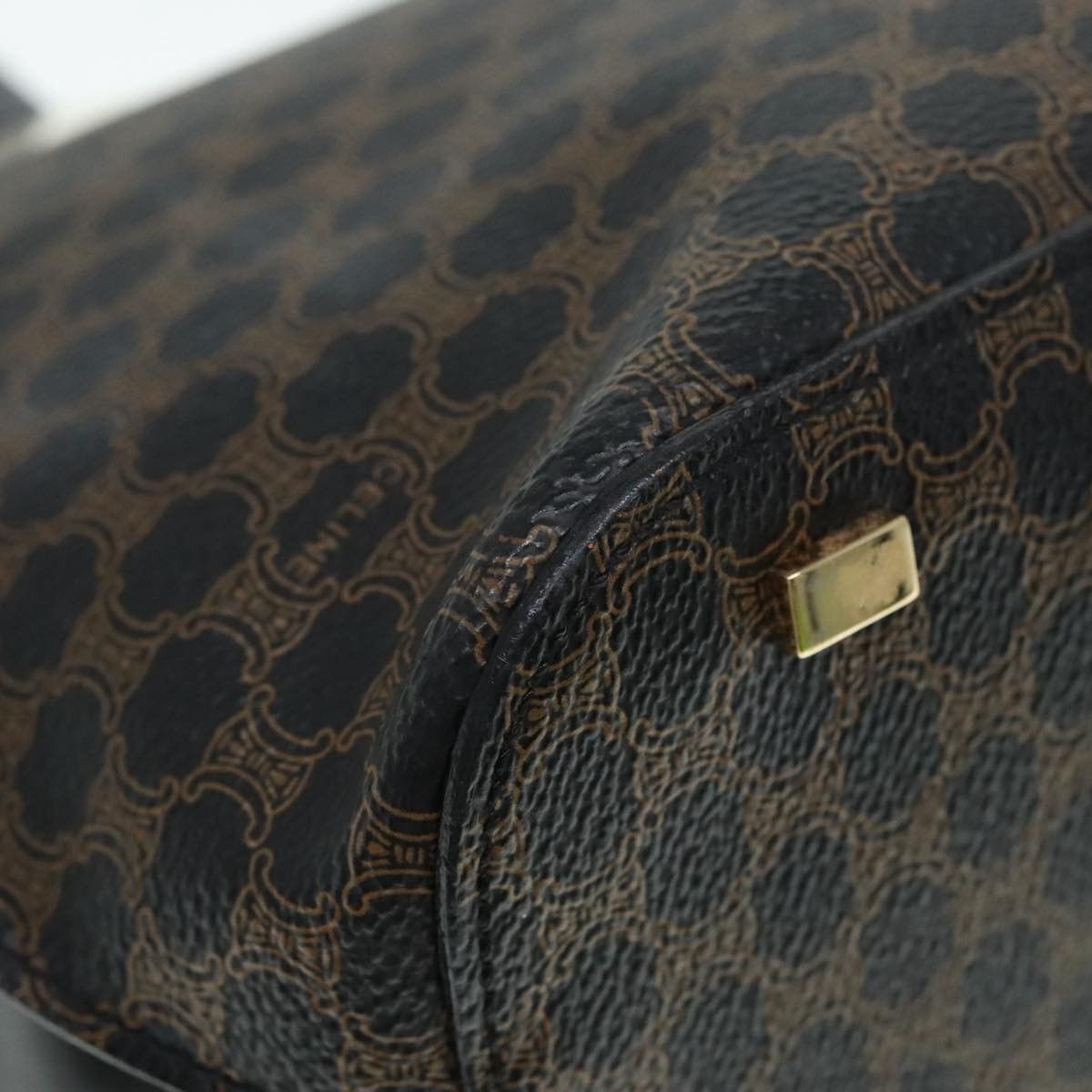 Celine CELINE Macadam Canvas Hand Bag Pvc Black Size ONE SIZE - 15 Thumbnail