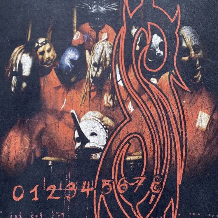 Vintage 00s Slipknot Metal Shirt M Red Tribal Graphic