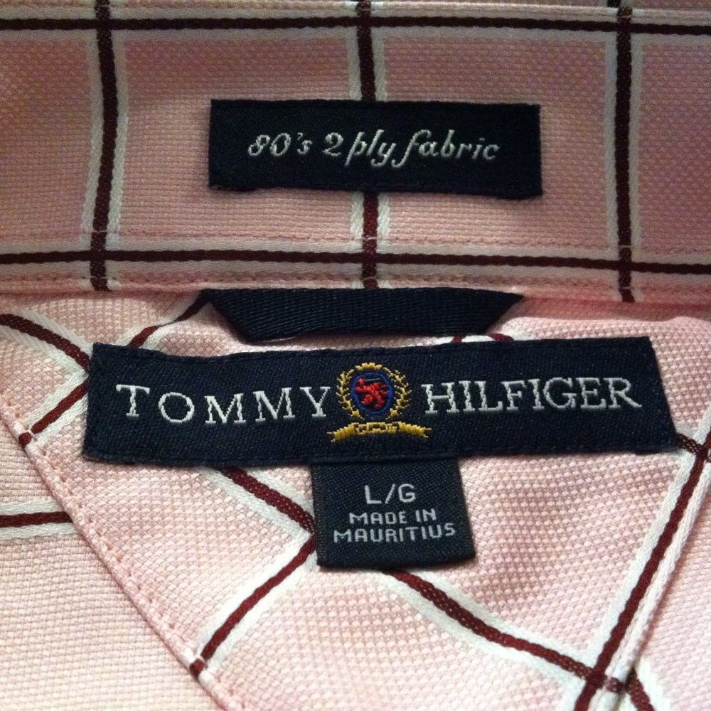 Tommy Hilfiger TOMMY HILFIGER MENS NEW PINK 100%COTTON CASUAL SHIRT SIZE: L Size US L / EU 52-54 / 3 - 5 Thumbnail