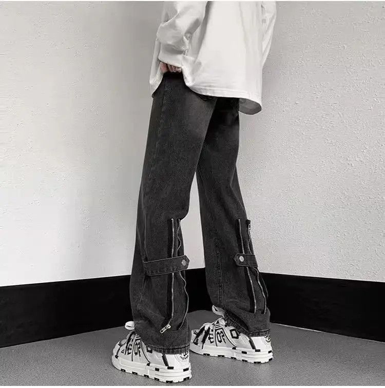 Japanese Brand Washed loose fitting straight leg jeans Size US 32 / EU 48 - 1 Thumbnail