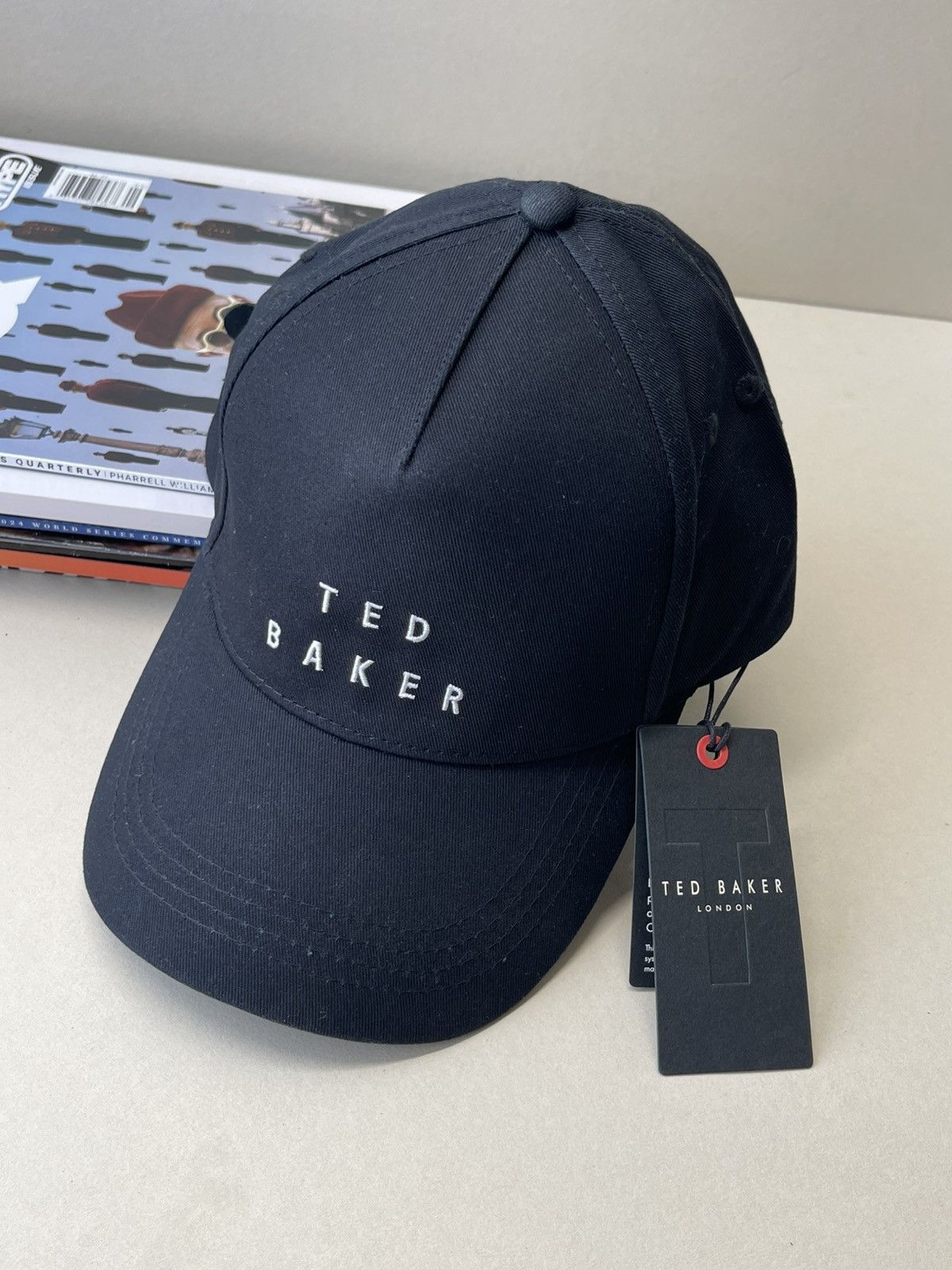 Ted Baker (new+tag) Ted Baker London black men hat cap leather strap Size ONE SIZE - 1 Thumbnail