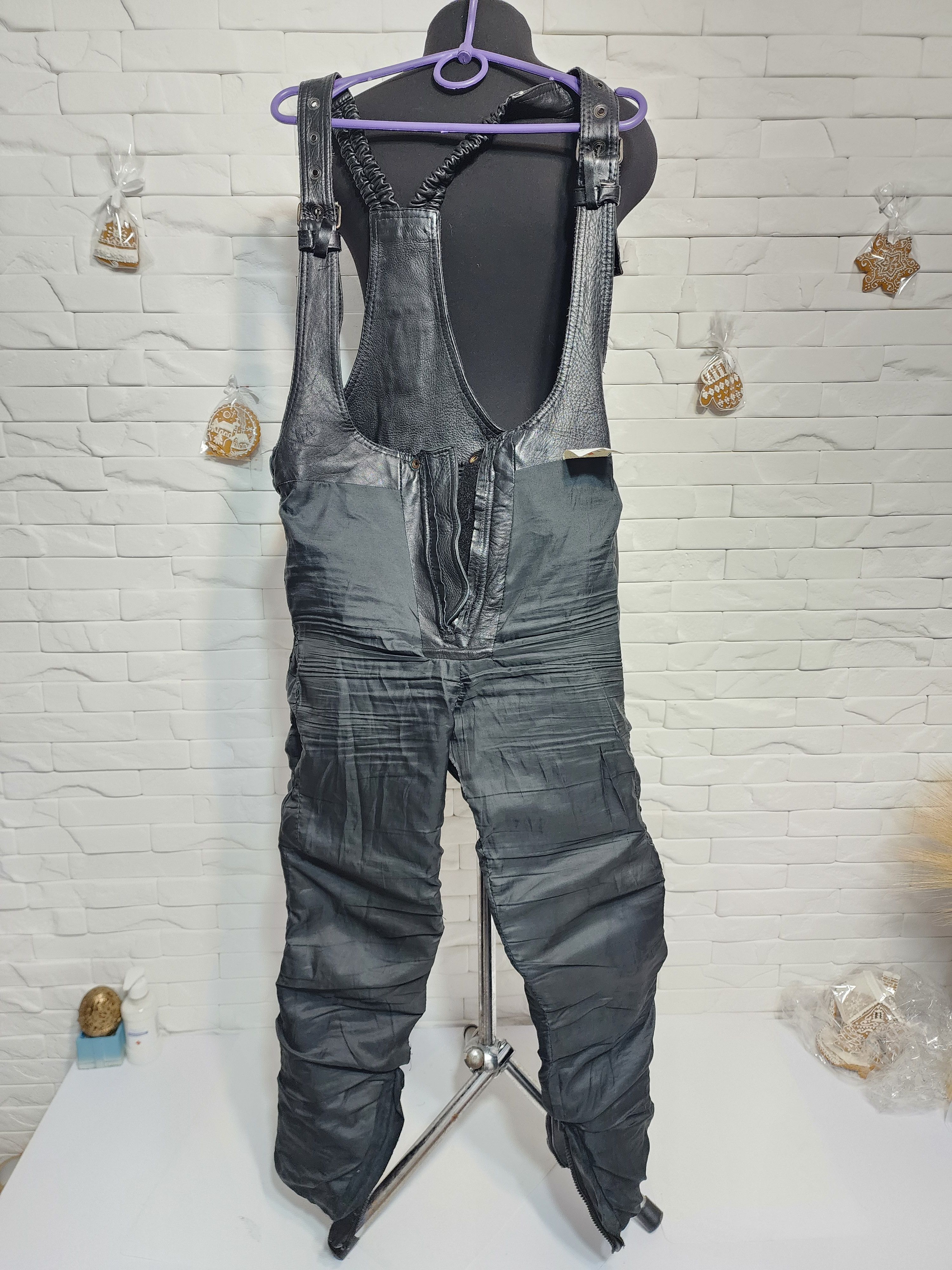 Genuine Leather Women's Black Leather Biker Jumpsuit: Motorcycle Overalls Size 32" / US 10 / IT 46 - 8 Thumbnail