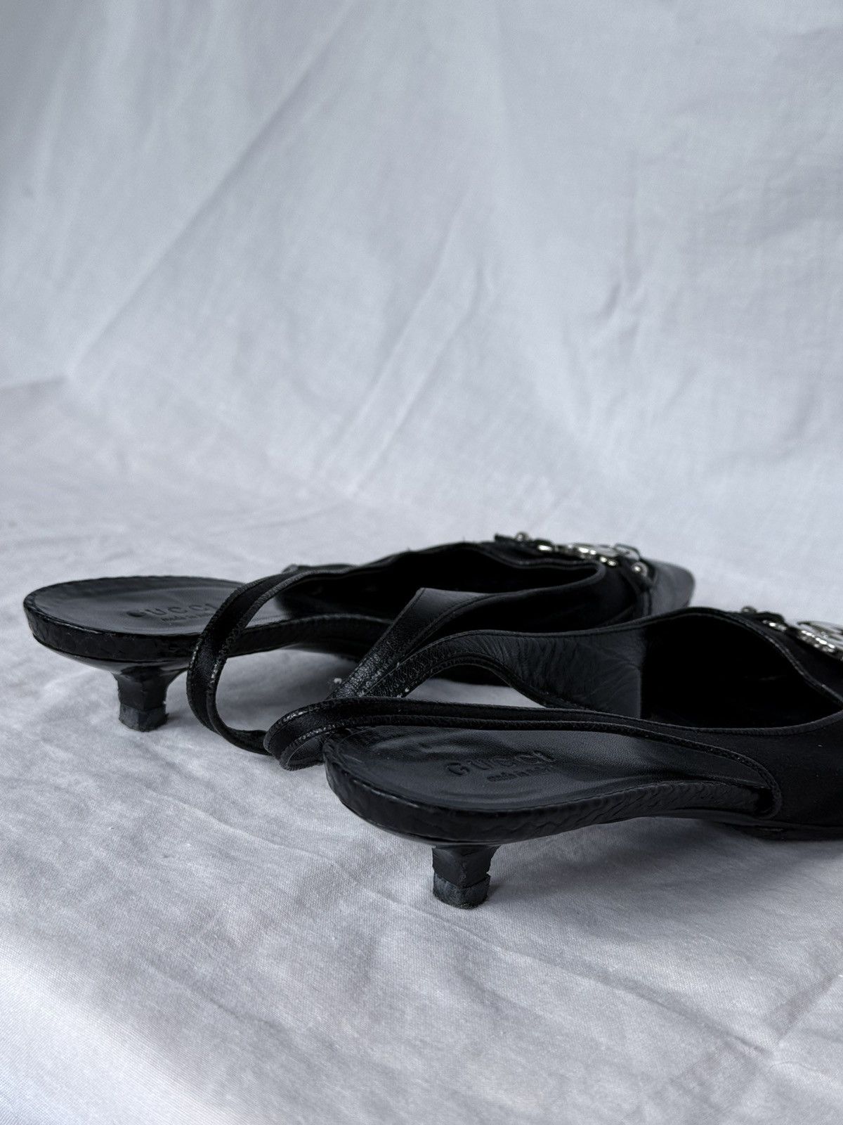 Gucci Gucci Interlocking GG Crystals Slingback Kitten Heels Size US 6.5 / IT 36.5 - 11 Thumbnail