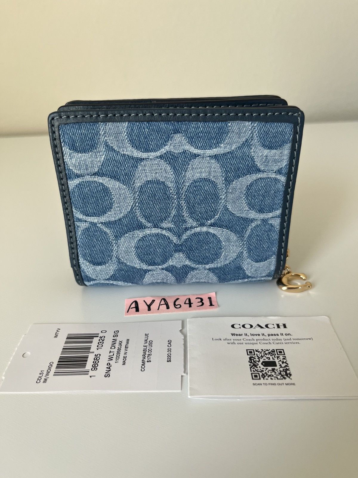 Coach Coach Snap Wallet In Signature Denim Size ONE SIZE - 3 Thumbnail