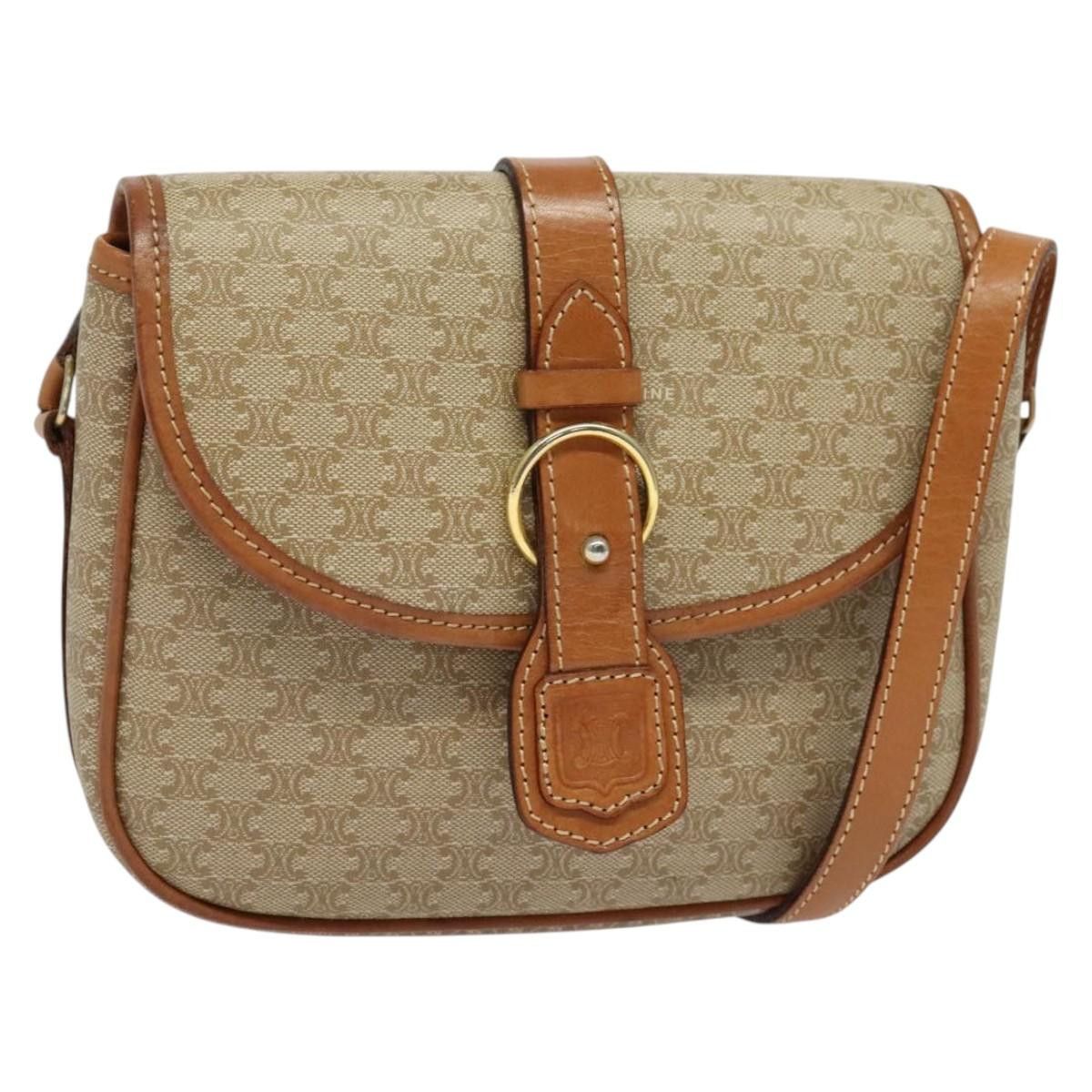 Celine CELINE Macadam Canvas Shoulder Bag Pvc Beige Gold Size ONE SIZE - 1 Thumbnail