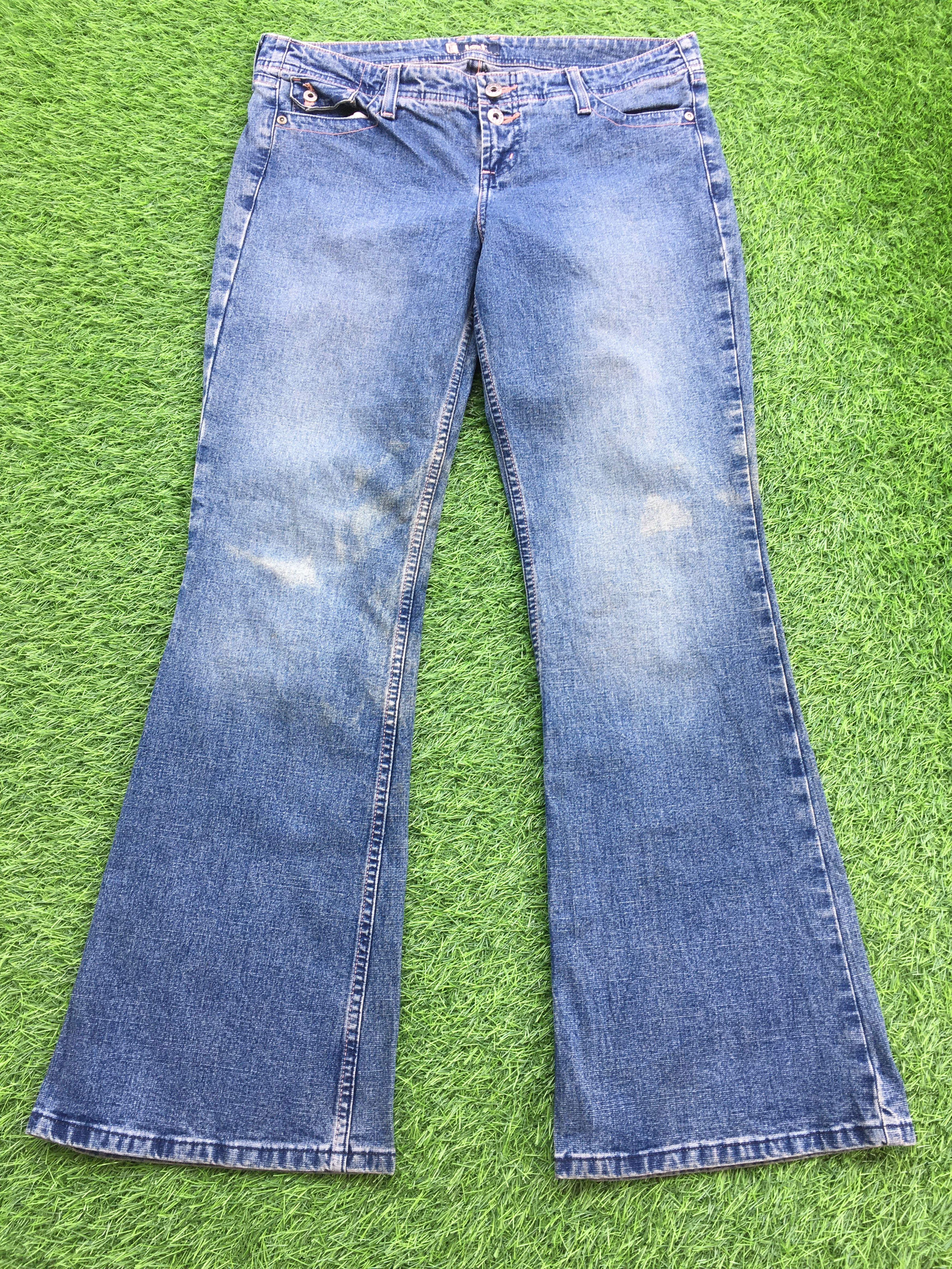 Designer × Jean Y2K Low Rise Distressed Flare Jeans D-965 Size 31" - 1 Thumbnail
