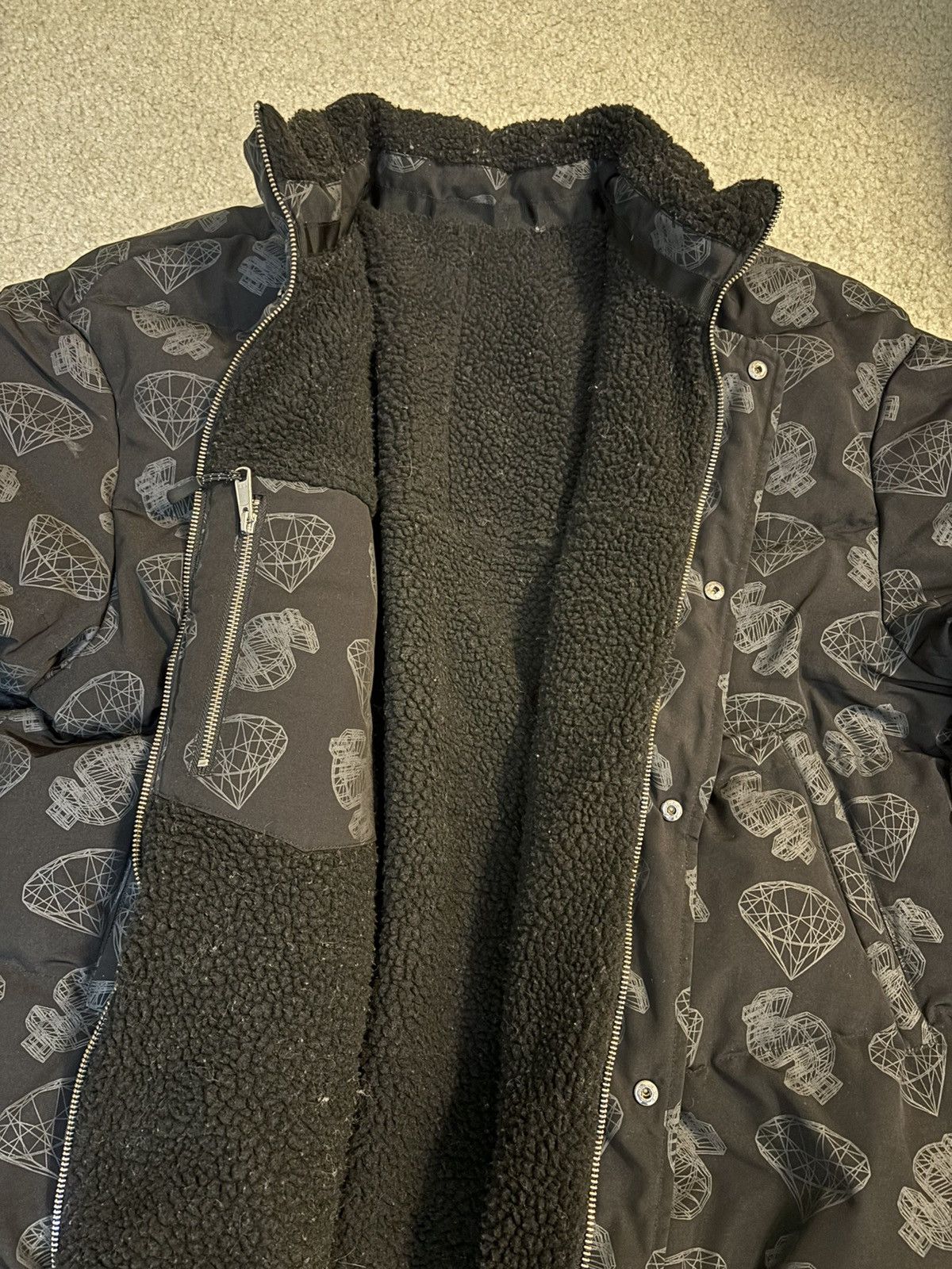 Billionaire Boys Club BBC Diamonds and Dollars Reversible Lined Puffer Jacket Size US XL / EU 56 / 4 - 4 Thumbnail