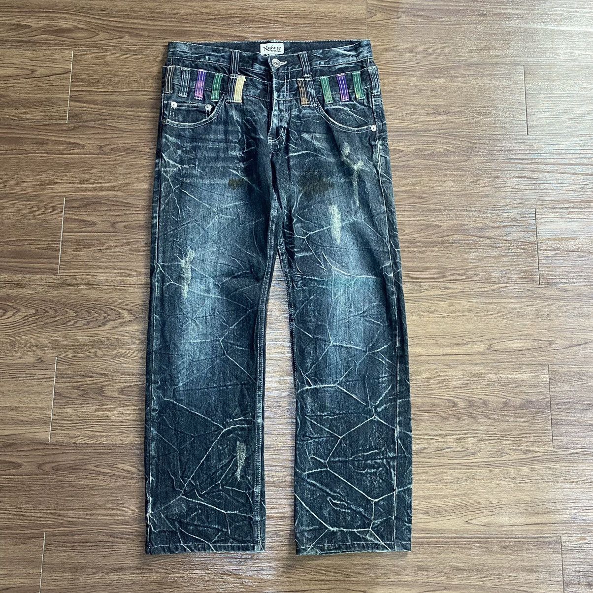Hysteric Glamour Double Waist Nylaus Thunder Wiskeres Distressed Jeans Size US 31 - 1 Thumbnail