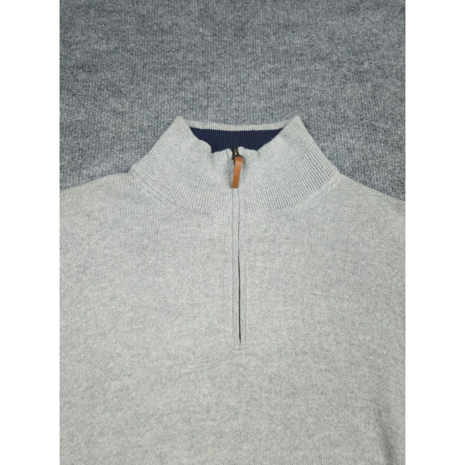 J.Crew J.CREW Sweater 1/4 Zip Men XL Gray 100% Cotton Super Soft EUC Pullover Mock Neck Casual Outdoor Preppy Knit Zipper Size US XL / EU 56 / 4 - 2 Thumbnail