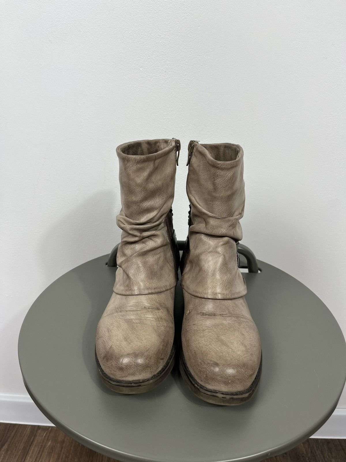 Other Avant Garde Studded Faux Leather Biker Boots EU 36 Slouchy Size US 5 / IT 35 - 3 Thumbnail