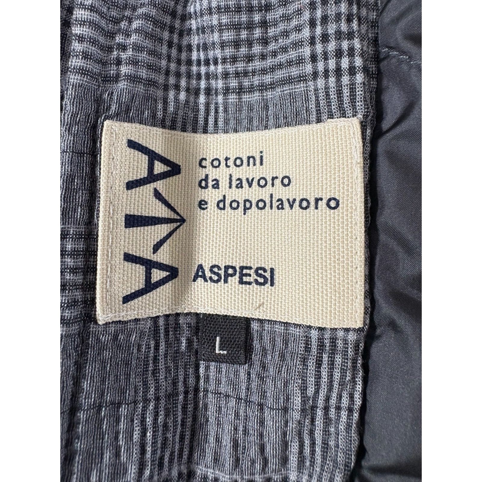 Aspesi Aspesi Cotton Check Bomber Jacket size L color grey green ms Size US L / EU 52-54 / 3 - 7 Thumbnail