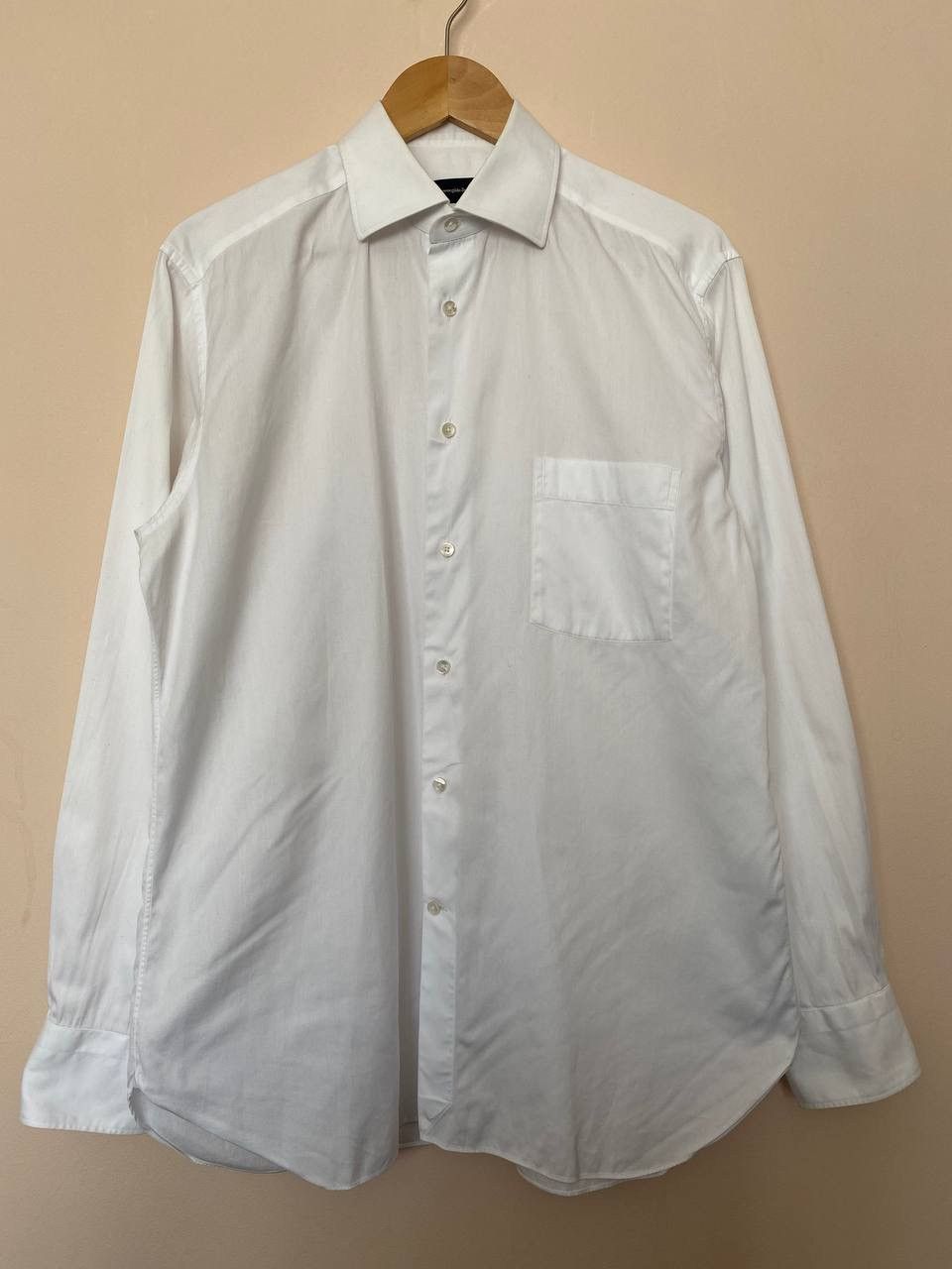 ermenegildo zegna ♫ ラムウール混 L シャツ ヘリンボーン