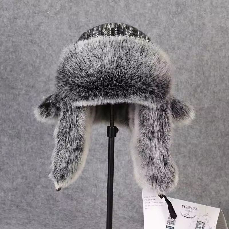 Vintage Vintage Bomber Hat Rex Rabbit Fur Trapper Hat Size ONE SIZE - 2 Thumbnail
