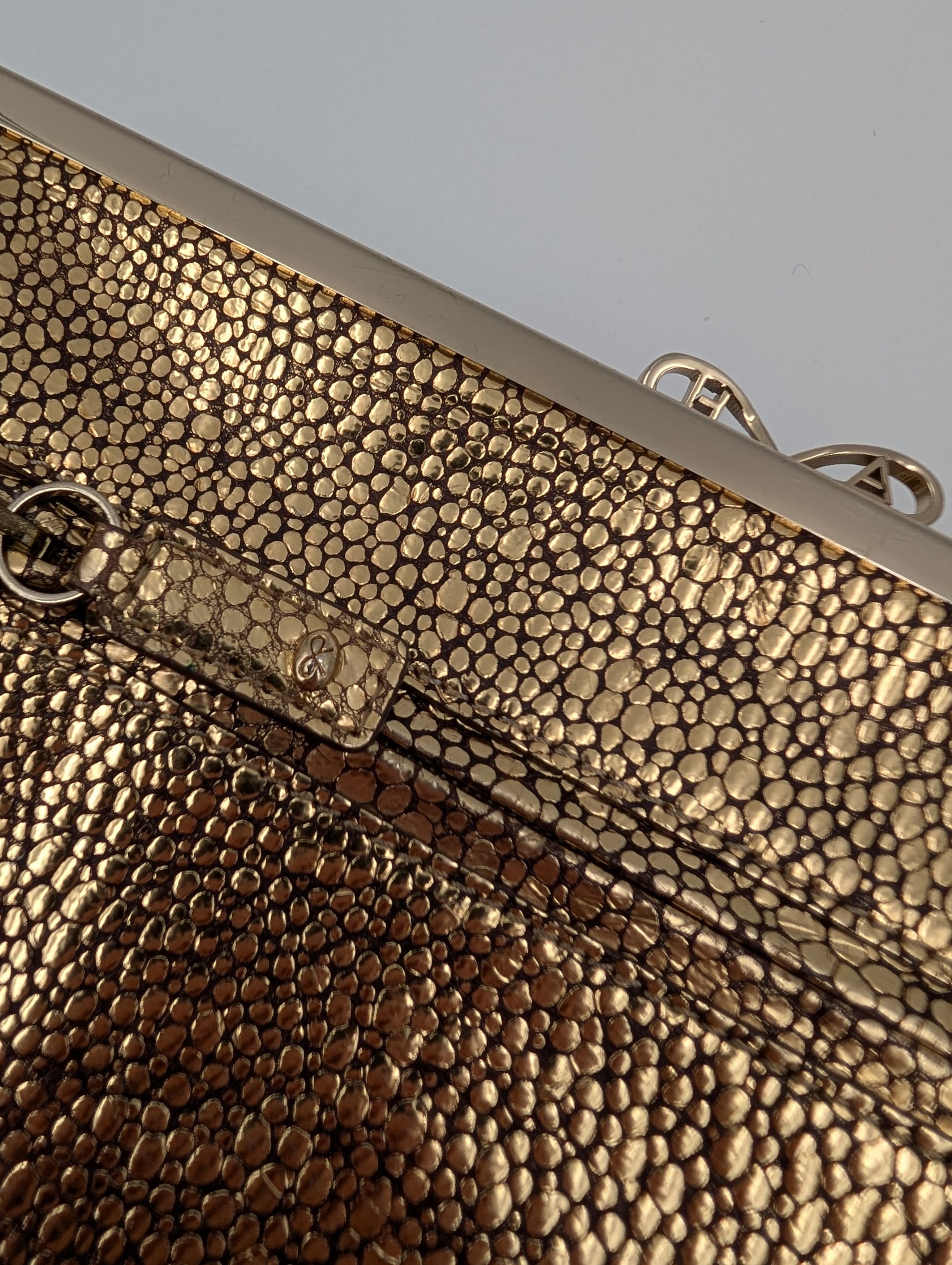 Anya Hindmarch Anya Hindmarch Gold Shiny Clutch Size ONE SIZE - 7 Thumbnail