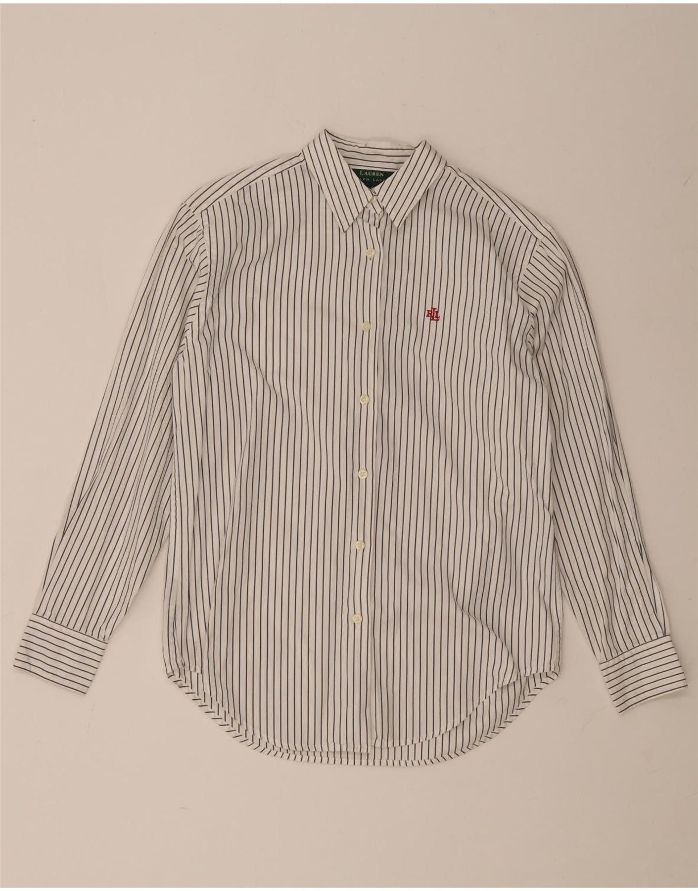 Ralph Lauren Womens Shirt US 6 Medium White Striped Cotton Size M / US 6-8 / IT 42-44 - 1 Thumbnail