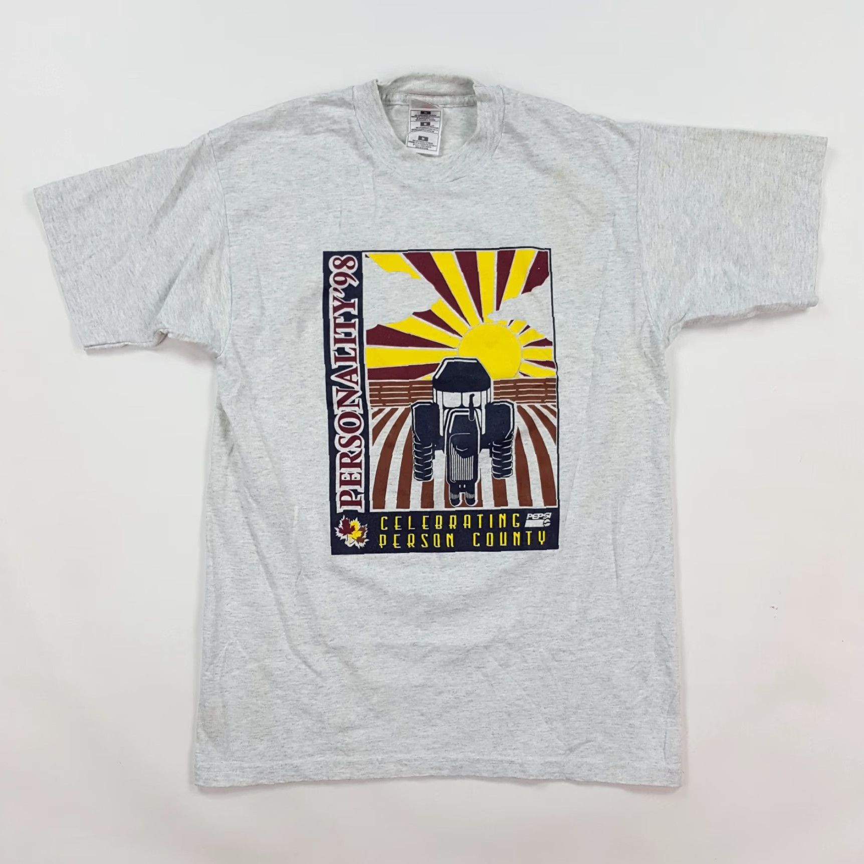 Fruit Of The Loom Vintage Farming Tractor Pepsi Farm Size S Gray Fall Summer T Shirt Mens Size US S / EU 44-46 / 1 - 2 Thumbnail