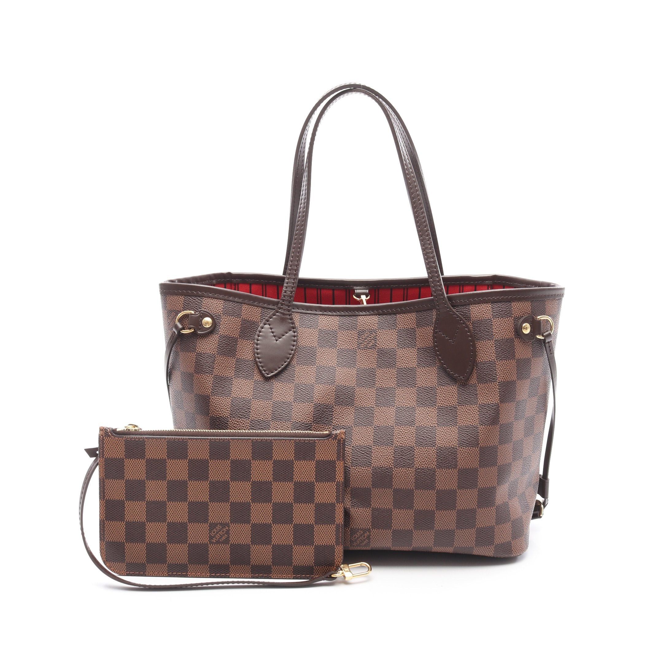 Louis Vuitton Louis Vuitton Neverfull Pm Damier Ebene Handbag Tote Bag Leather Brown Size ONE SIZE - 1 Thumbnail