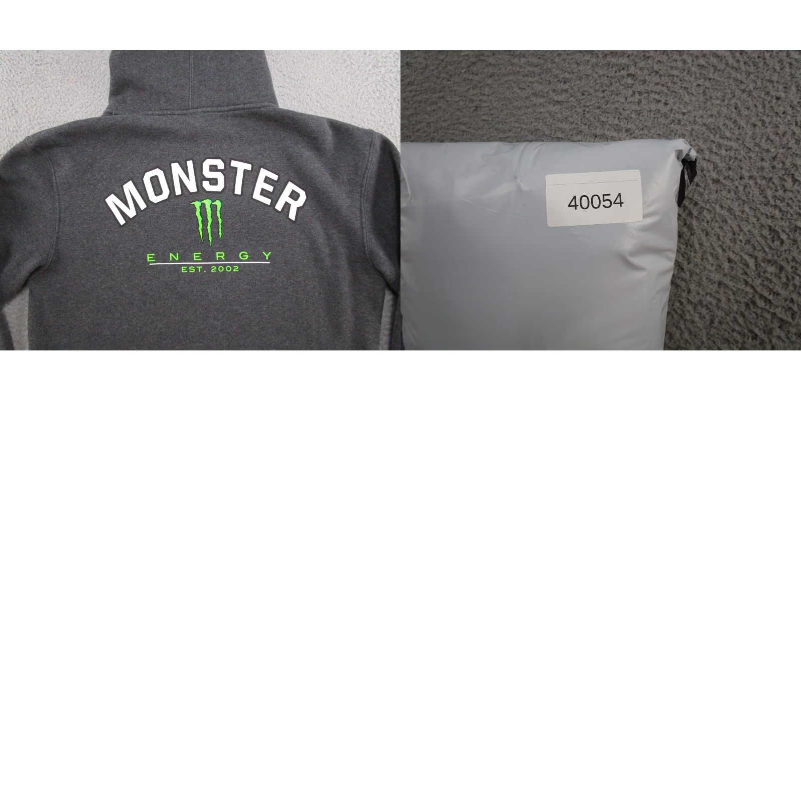 Vintage Monster Energy Mens Zip Up Hoodie Sweatshirt Gray L Regular Hooded Full Zip Sweatshirt Graphic Print Size US L / EU 52-54 / 3 - 9 Thumbnail