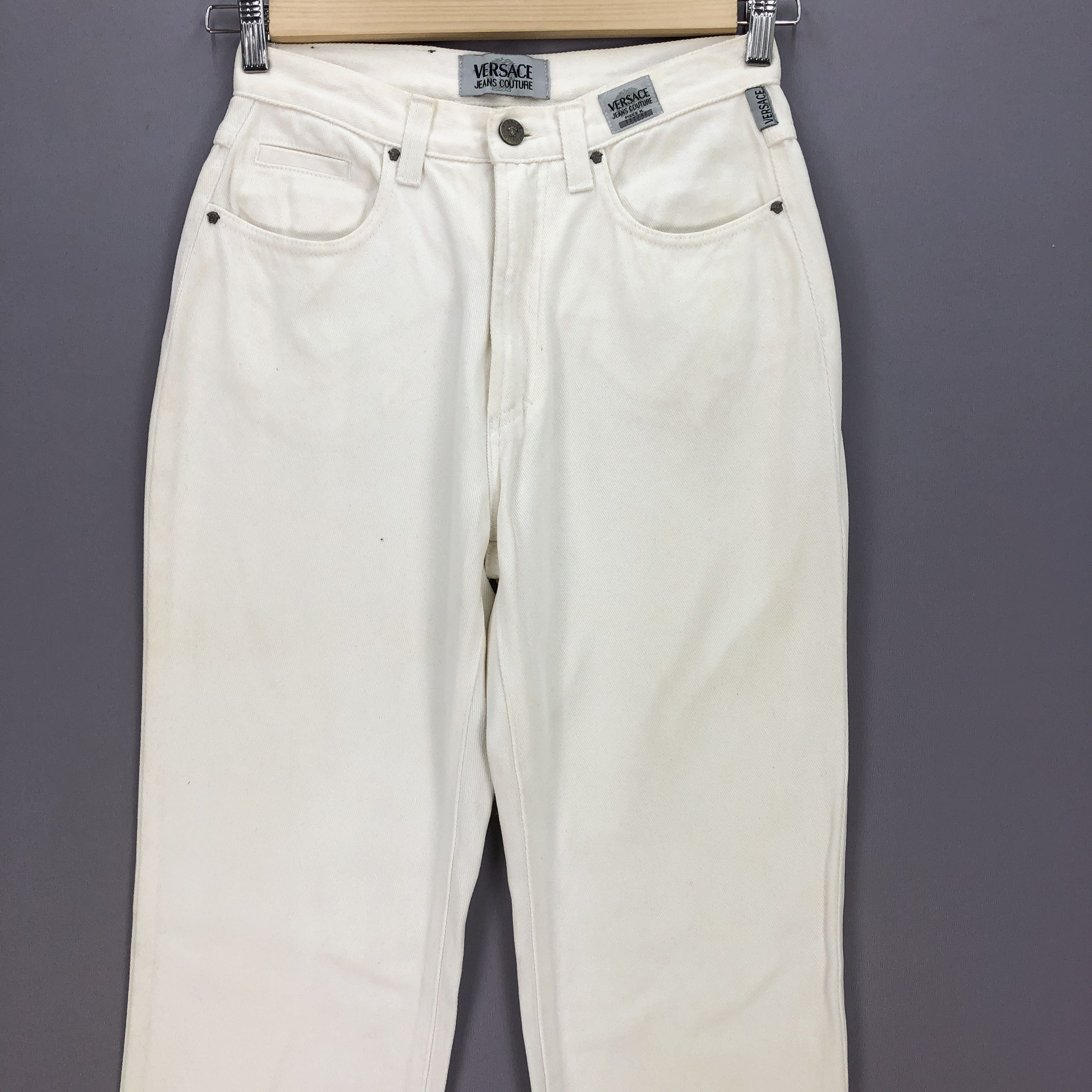 Versace Vintage Versace White Jeans Versace Couture Medusa Denim Size 26" / US 2 / IT 38 - 3 Thumbnail