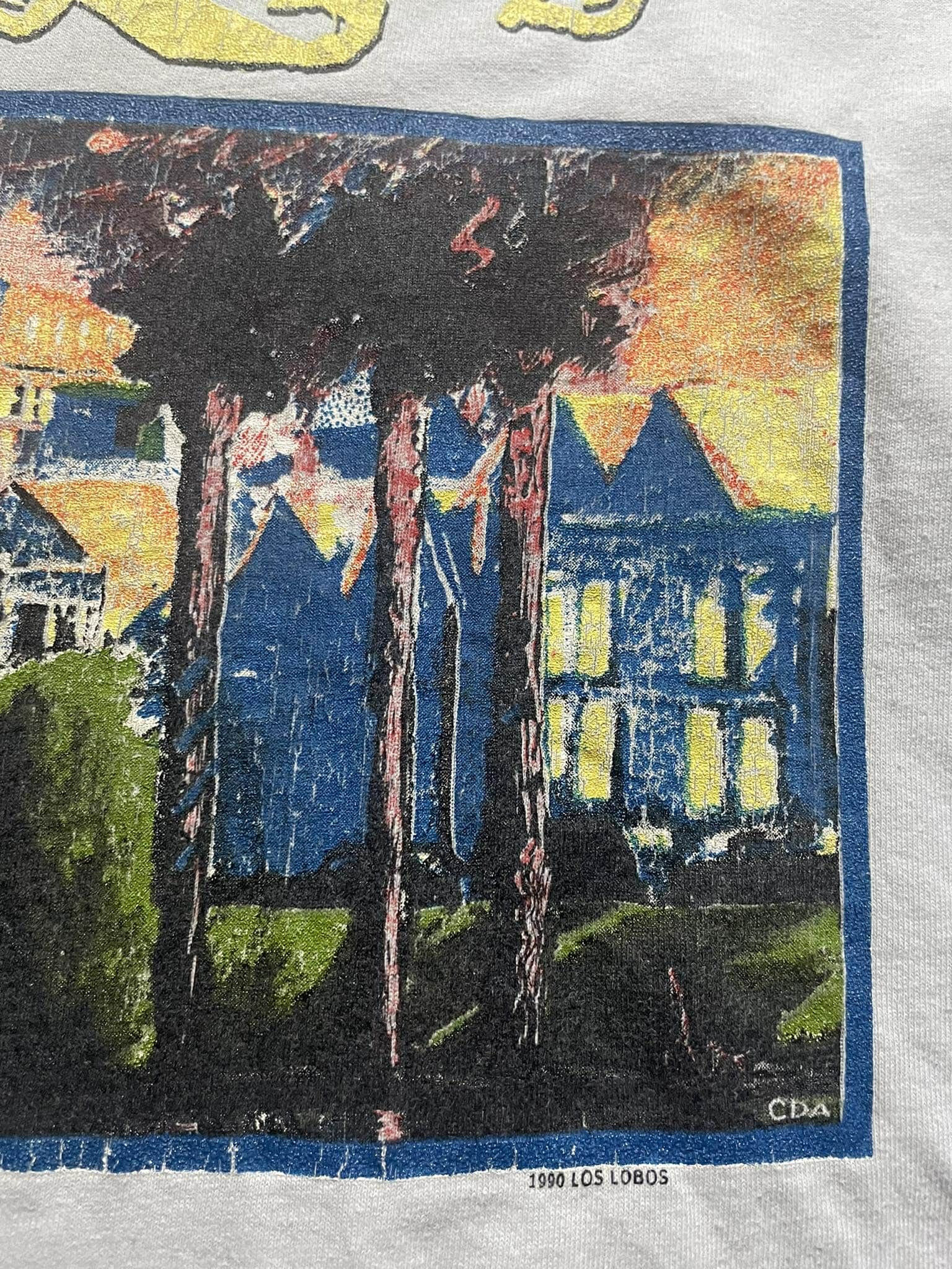 Band Tees × Vintage Vintage Los Lobos Cropped Band Shirt Size US L / EU 52-54 / 3 - 5 Thumbnail