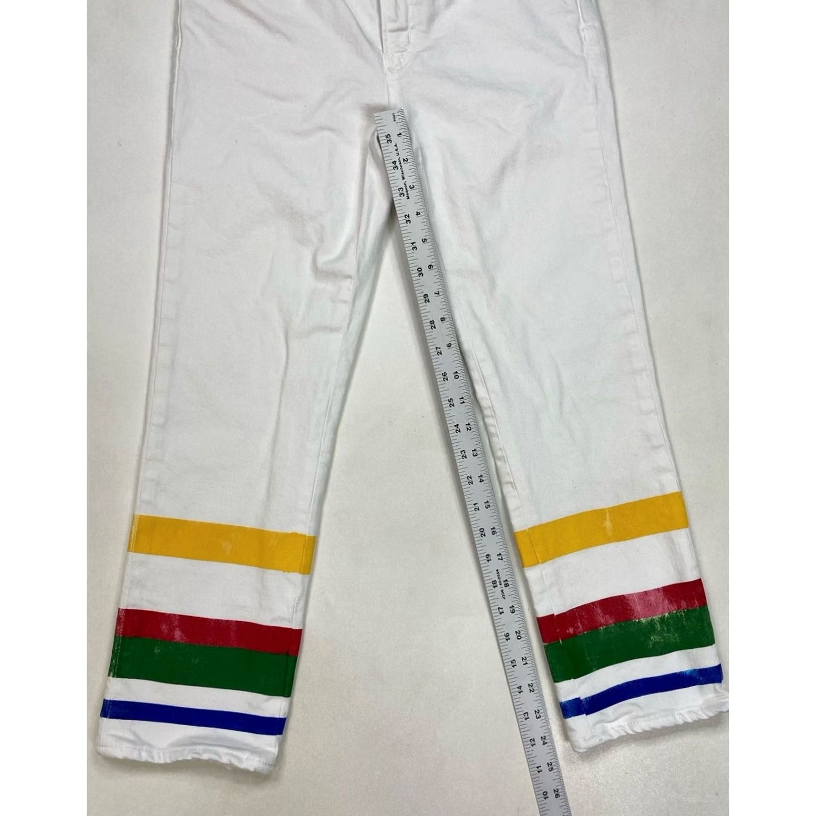 Polo Ralph Lauren VINTAGE Polo Ralph Lauren Jeans Women 4P Mid Rise Ankle Denim White Striped Floral Pattern Logo Pocket 25in Inseam Womens Size 27" / US 4 / IT 40 - 7 Thumbnail