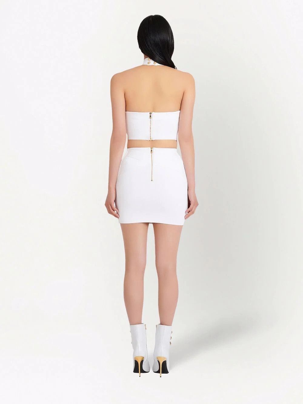 Balmain o1y0625 Mini Skirt in White Size 26" / US 2 / IT 38 - 4 Thumbnail