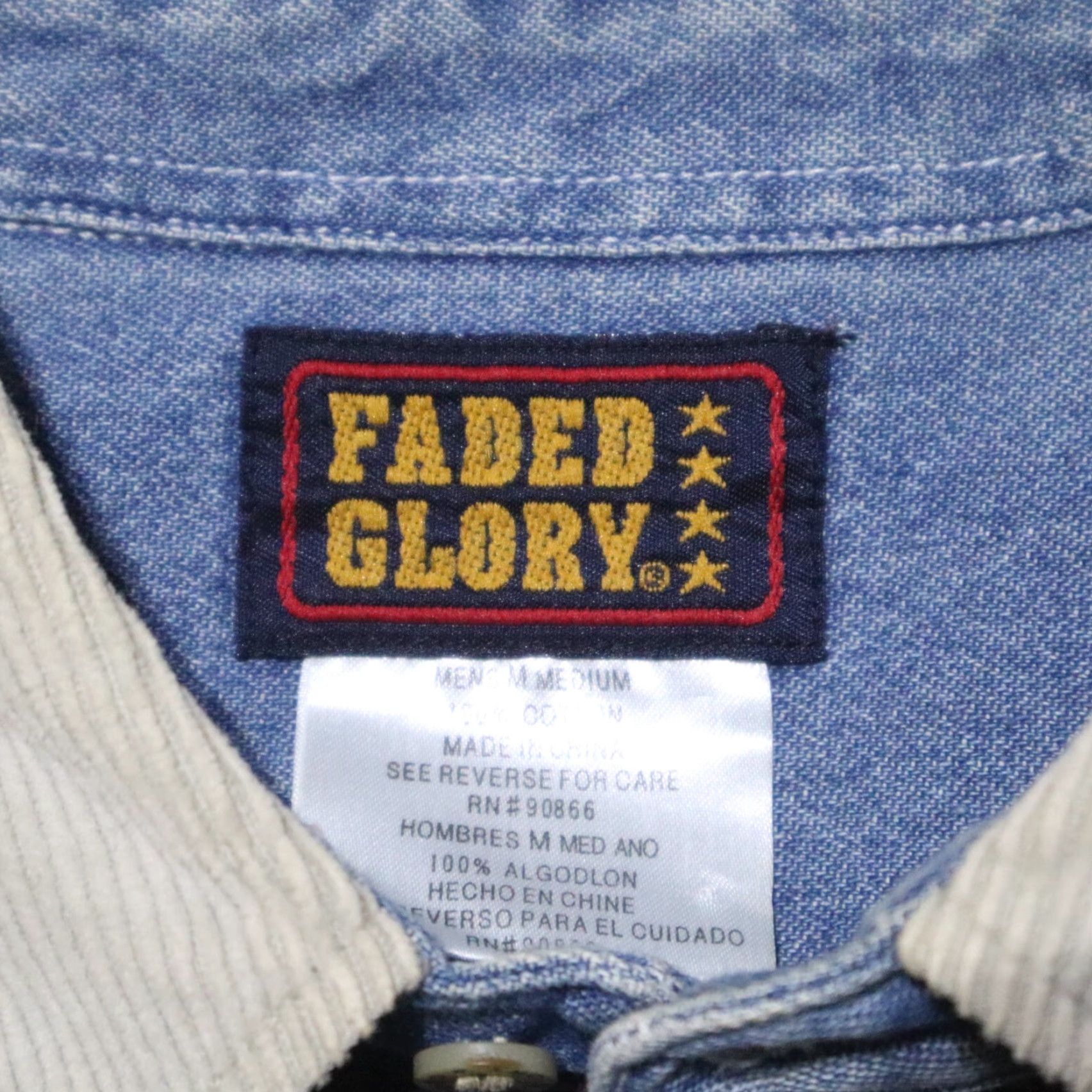 Faded Glory VINTAGE Faded Glory Shirt Denim Blue Plaid Pocket Long Sleeve Men's Size M Size US M / EU 48-50 / 2 - 3 Thumbnail
