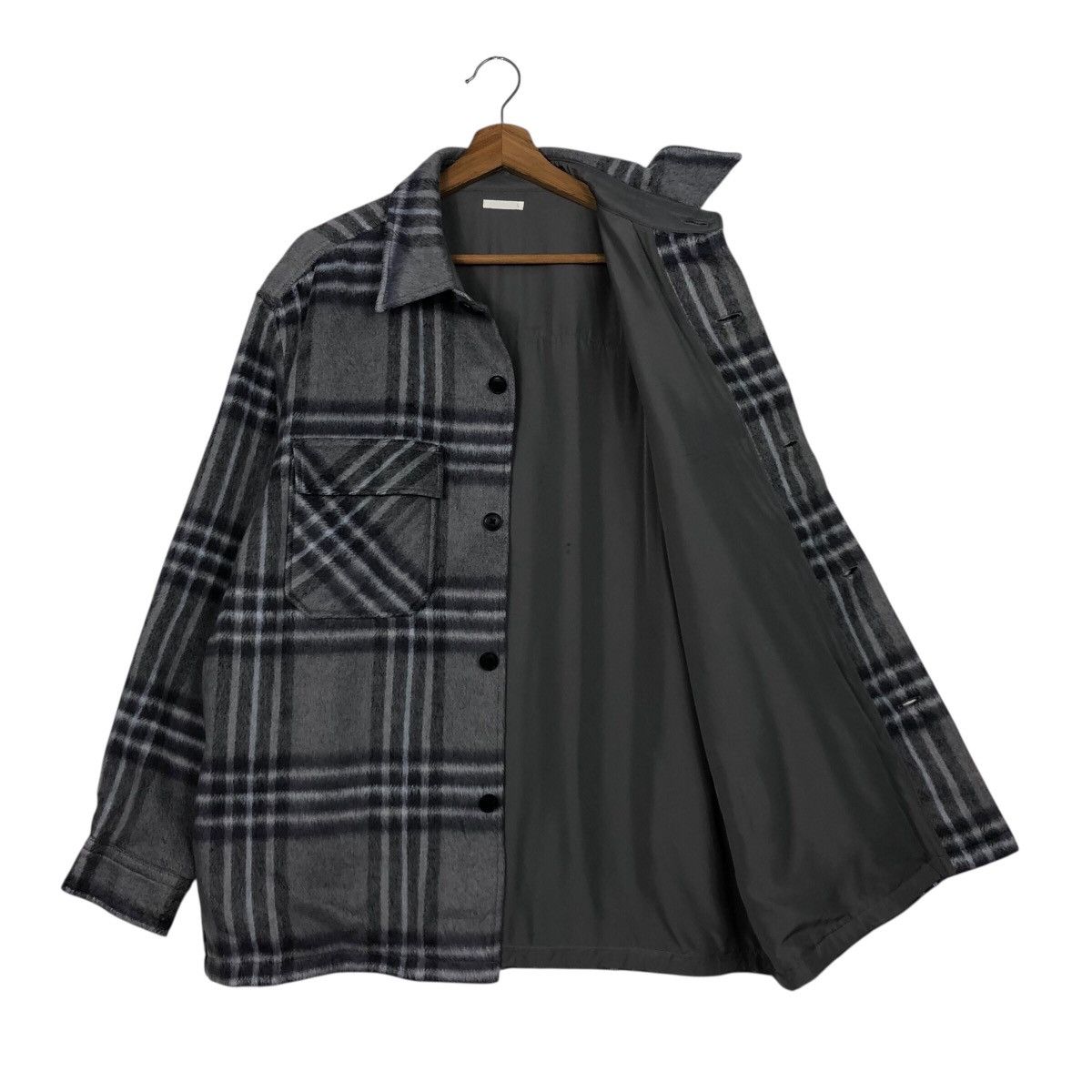 Japanese Brand 📌Vintage Wool Button Jacket GU Japan Tartan Issey Miyake Size US L / EU 52-54 / 3 - 12 Thumbnail