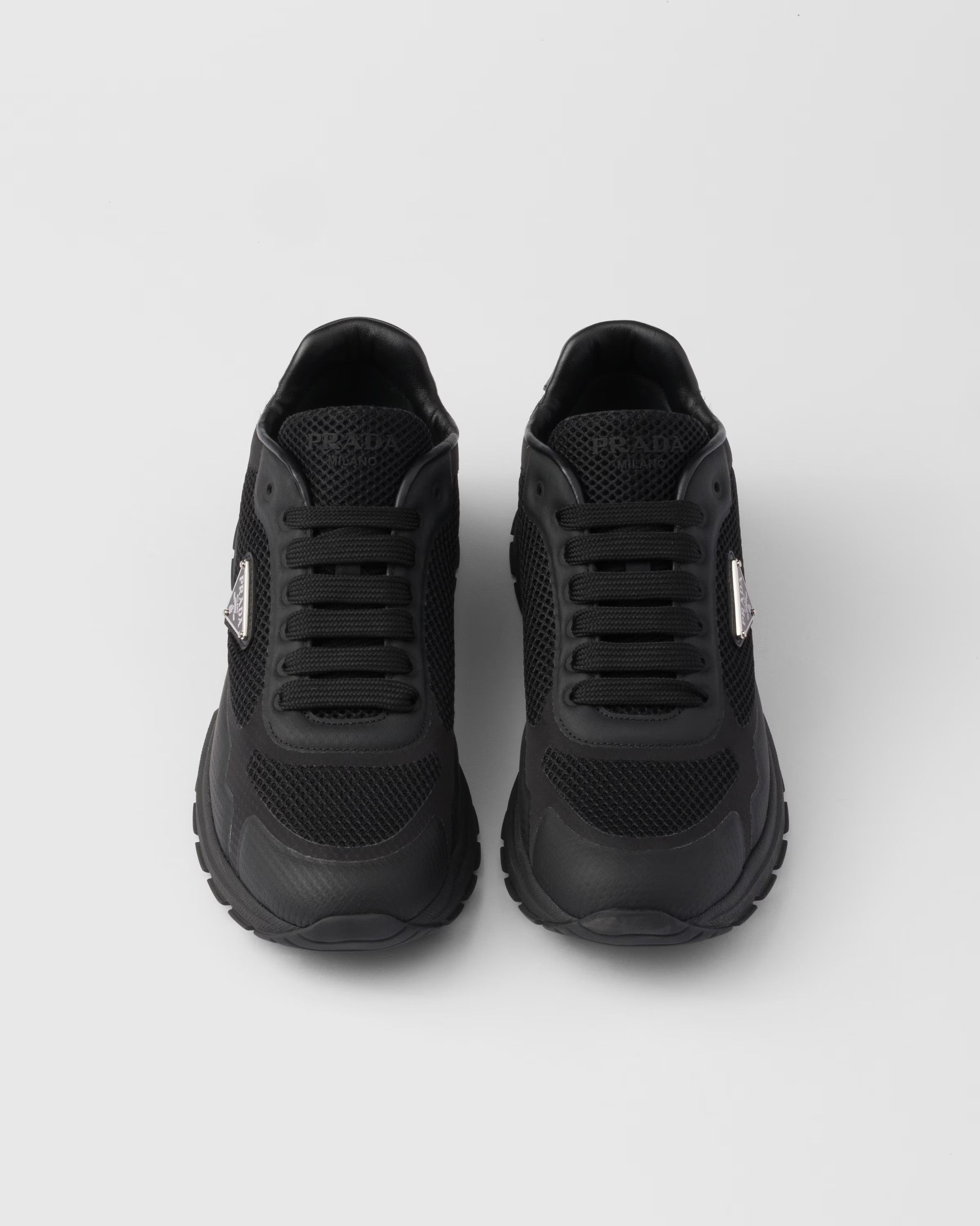 Prada o1B3y1r0526 Prax 2.0 Fabric and Mesh Sneakers in Black Size US 9 / IT 39 - 3 Thumbnail