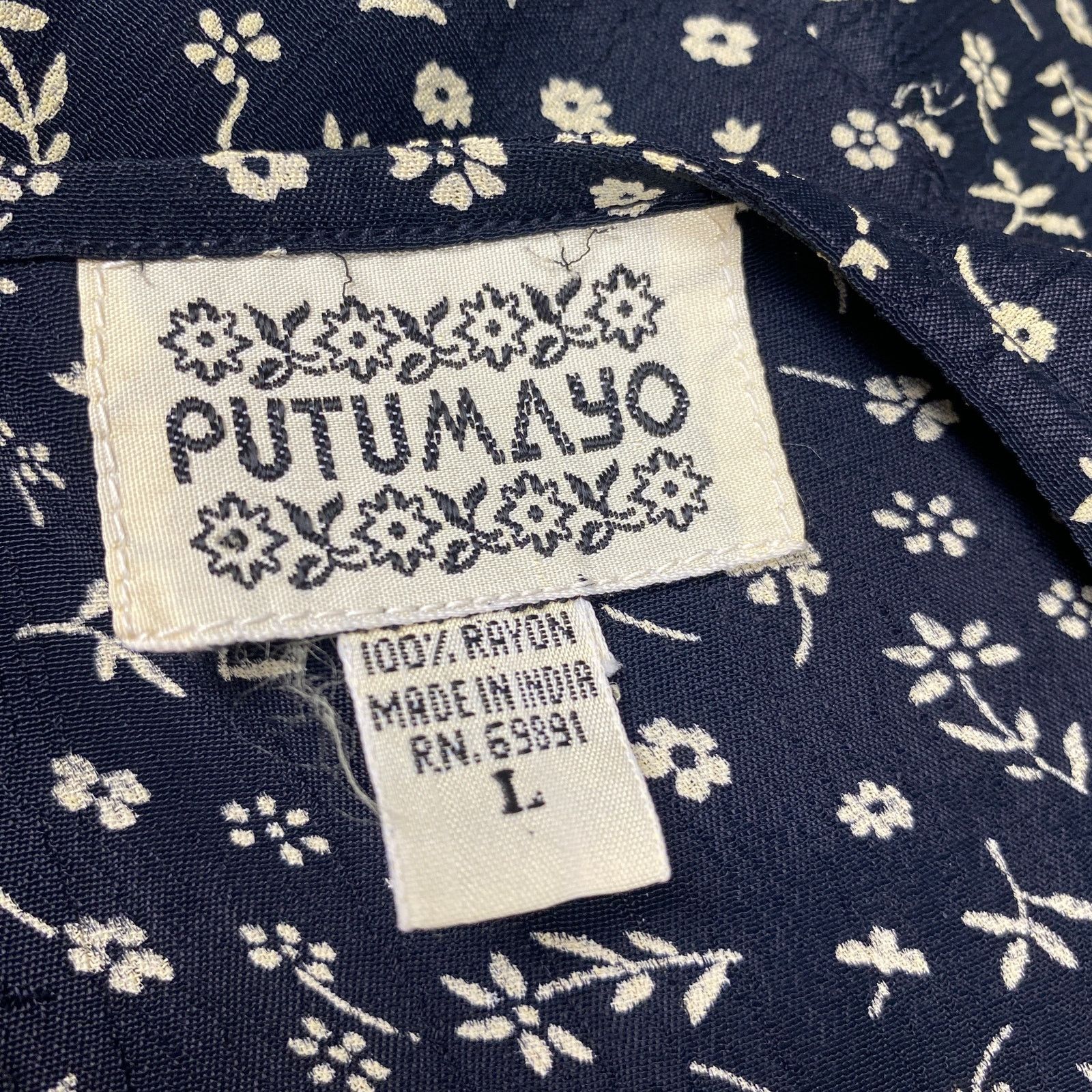 Vintage Vintage Putumayo Floral 90s Boho Pocket Button Long Dress Size L / US 10 / IT 46 - 8 Thumbnail