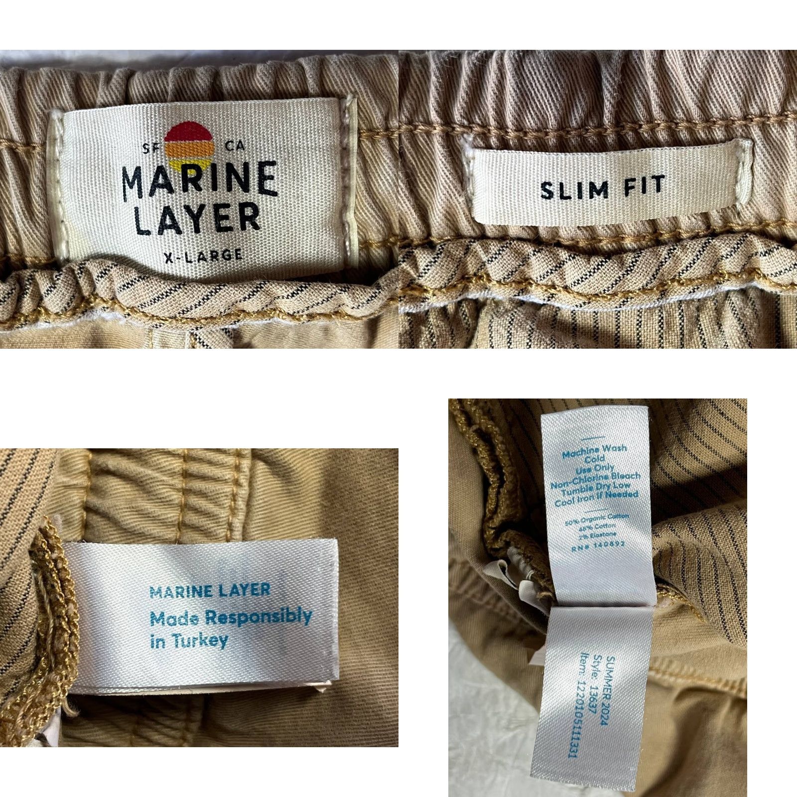 Marine Layer VINTAGE Marine Layer Men Pants Chino Slim Straight 30in Inseam Beige Brown XL Size US 36 / EU 52 - 9 Thumbnail
