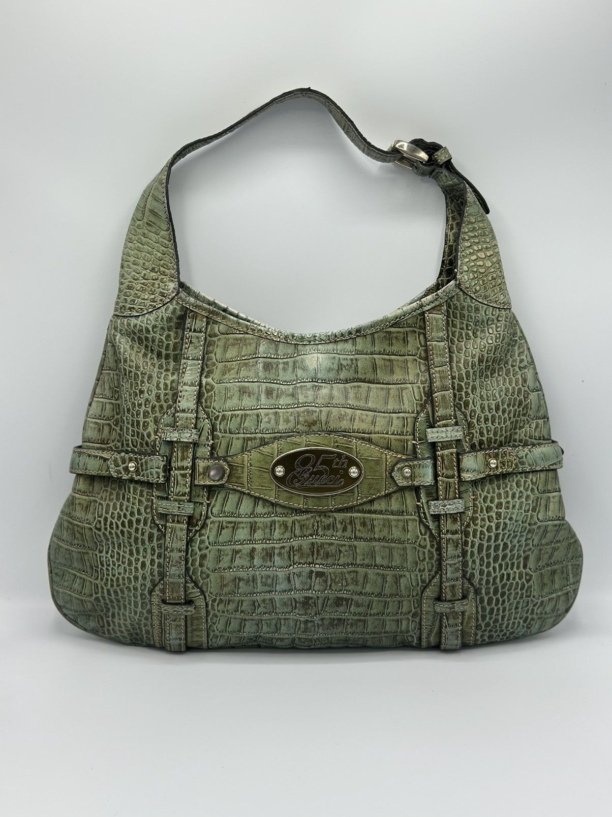 Gucci RARE Gucci 85th Anniversary Crocodile Horsebit Hobo bag Size ONE SIZE - 6 Thumbnail
