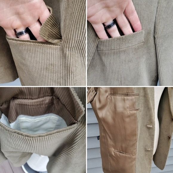 Vintage Vintage 70s Cords Western Boho Cowboy Tan Corduroy Blazer Co Size 42L - 6 Thumbnail