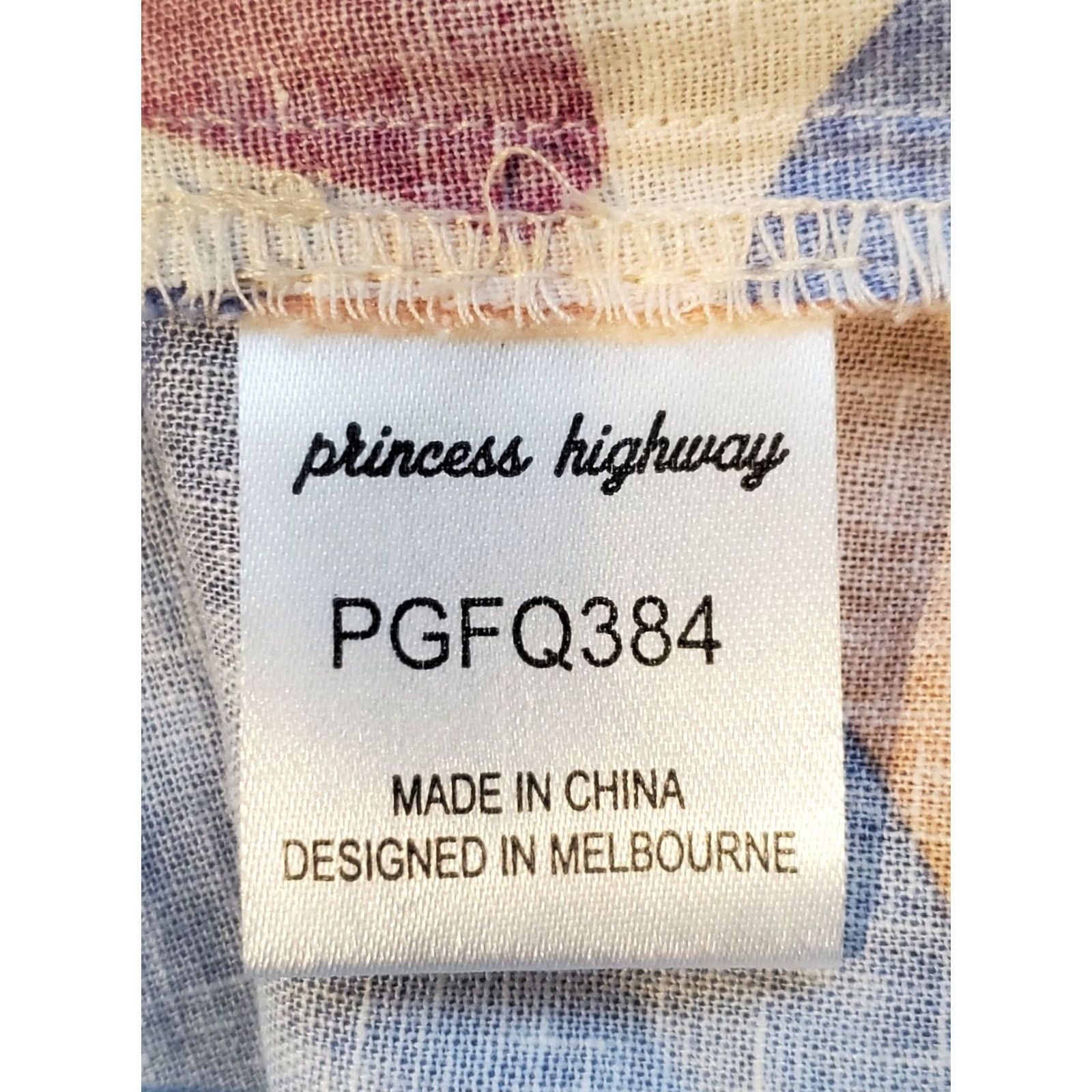 Vintage Princess Highway Floral Linen Blend Dress PGFQ384 Women's Size 12 NWT Size XL / US 12-14 / IT 48-50 - 7 Thumbnail