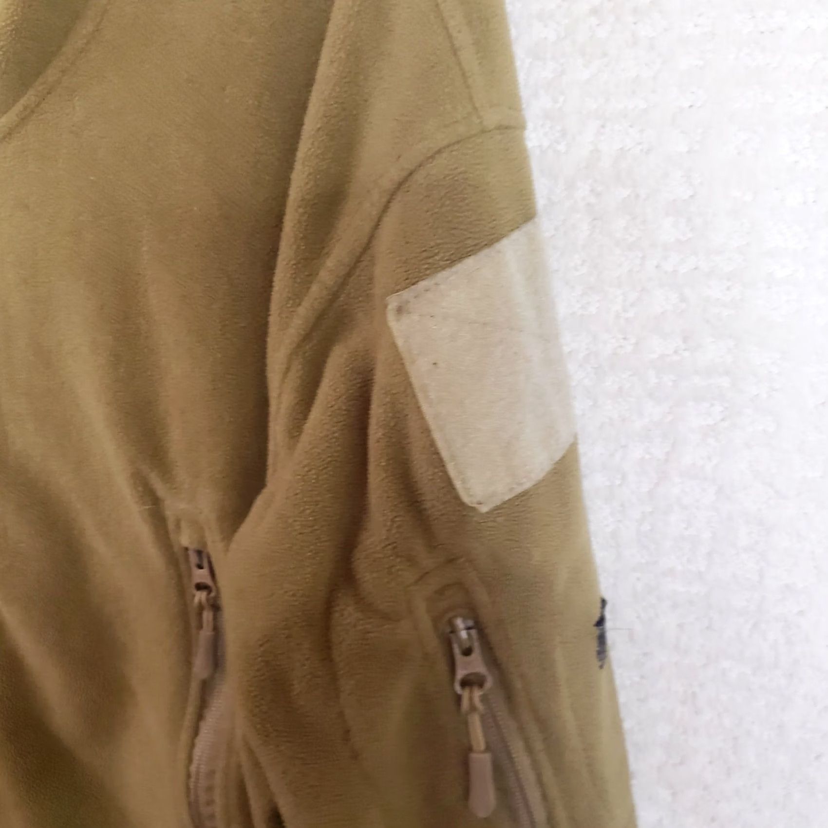 Vintage Tactical Fleece Jacket Military Hooded Zip Full Zip Men L Tan Army Special Ops Size US L / EU 52-54 / 3 - 6 Thumbnail