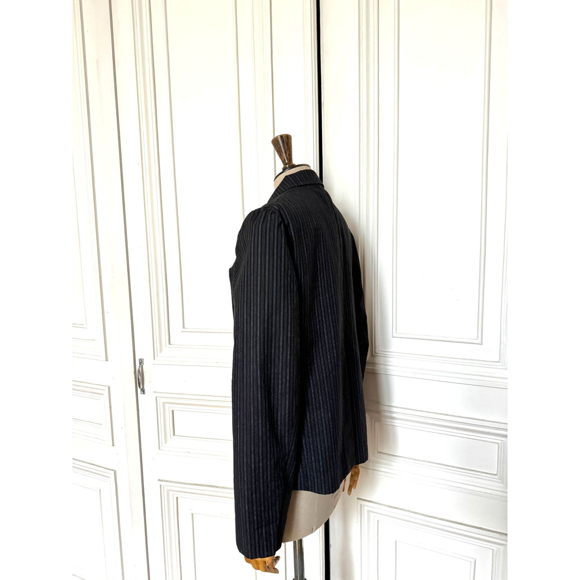 Miu Miu Grey Wool Pinstripe Jacket Size M / US 6-8 / IT 42-44 - 4 Thumbnail