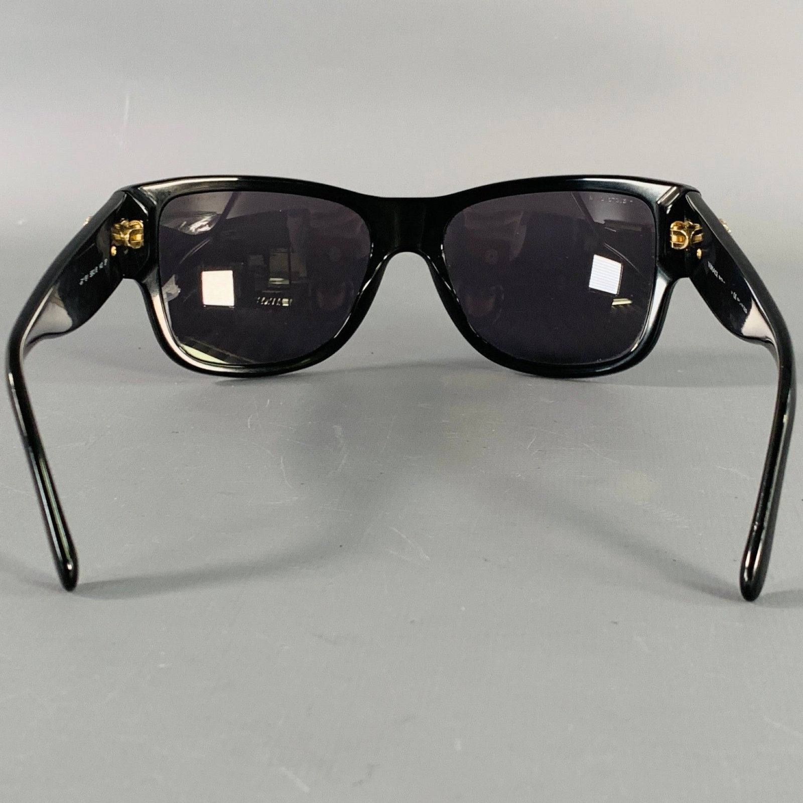 Versace VERSACE Black Acetate Square Polarized Sunglasses Size ONE SIZE - 4 Thumbnail