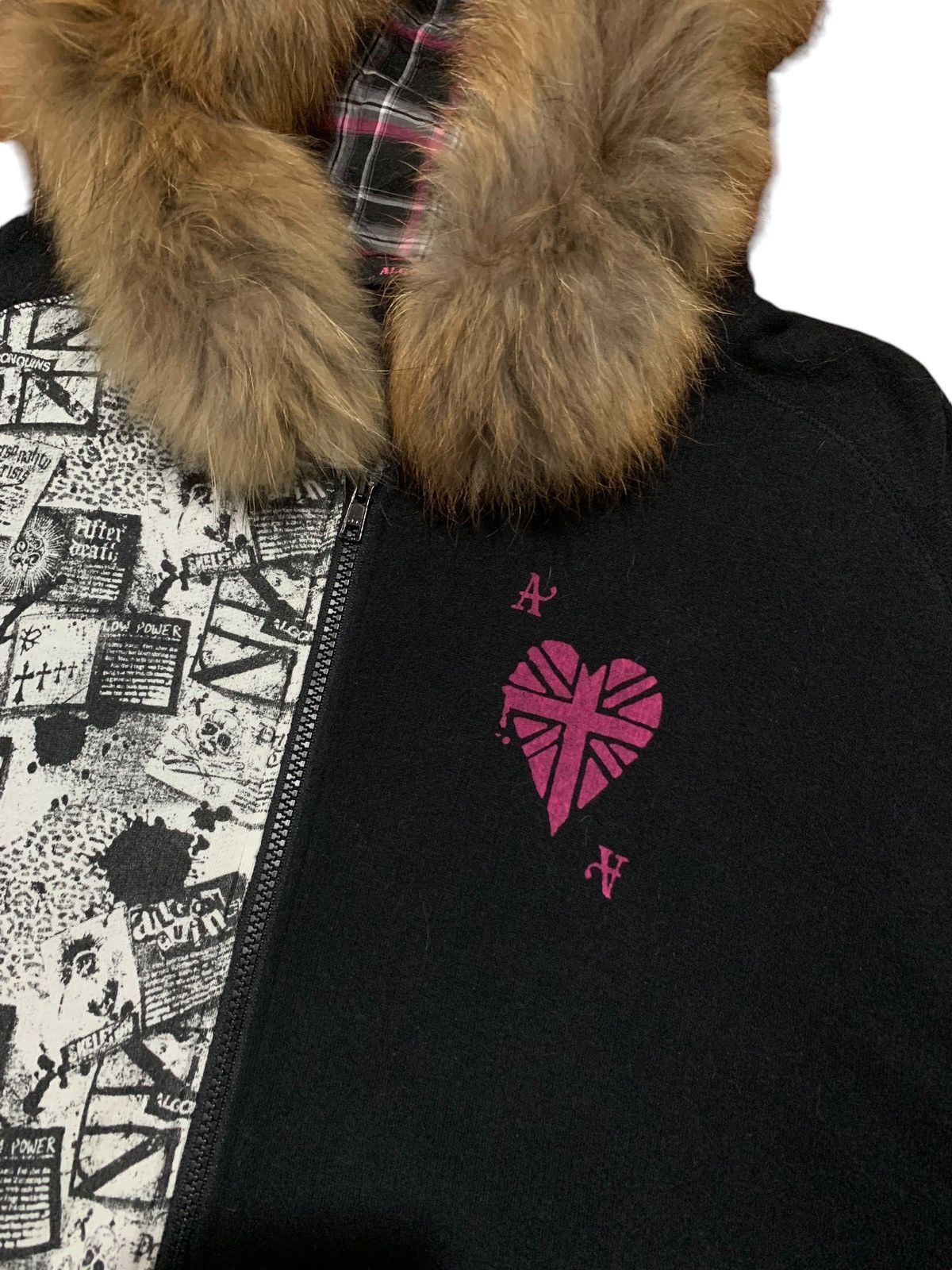 If Six Was Nine 2000s Algonquins poem cross skull rock punk fur hoodie Size US L / EU 52-54 / 3 - 8 Thumbnail