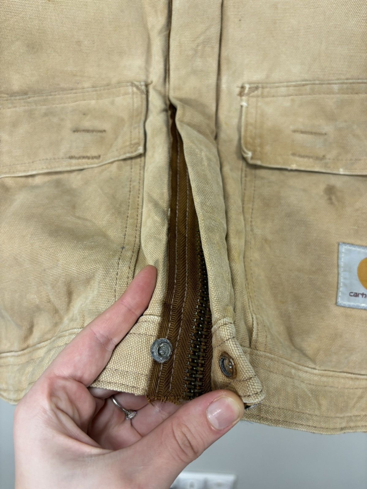Carhartt Vintage 90s Carhartt USA Made Faded Hype Boxy Cropped Jacket Size US L / EU 52-54 / 3 - 11 Thumbnail