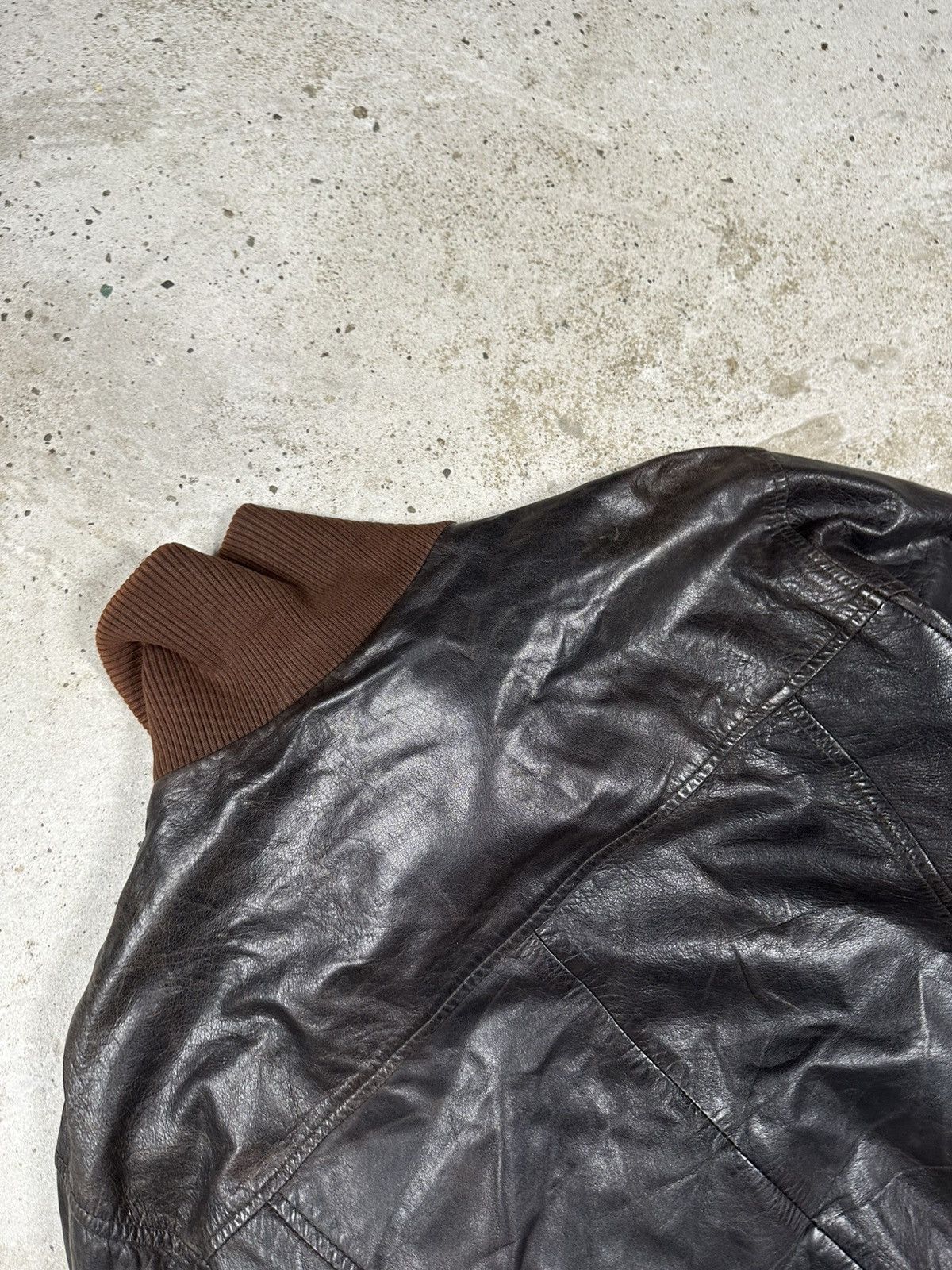 Vintage Vintage Y2K Utility Leather Black Bomber Flyers Jacket Size US L / EU 52-54 / 3 - 13 Thumbnail