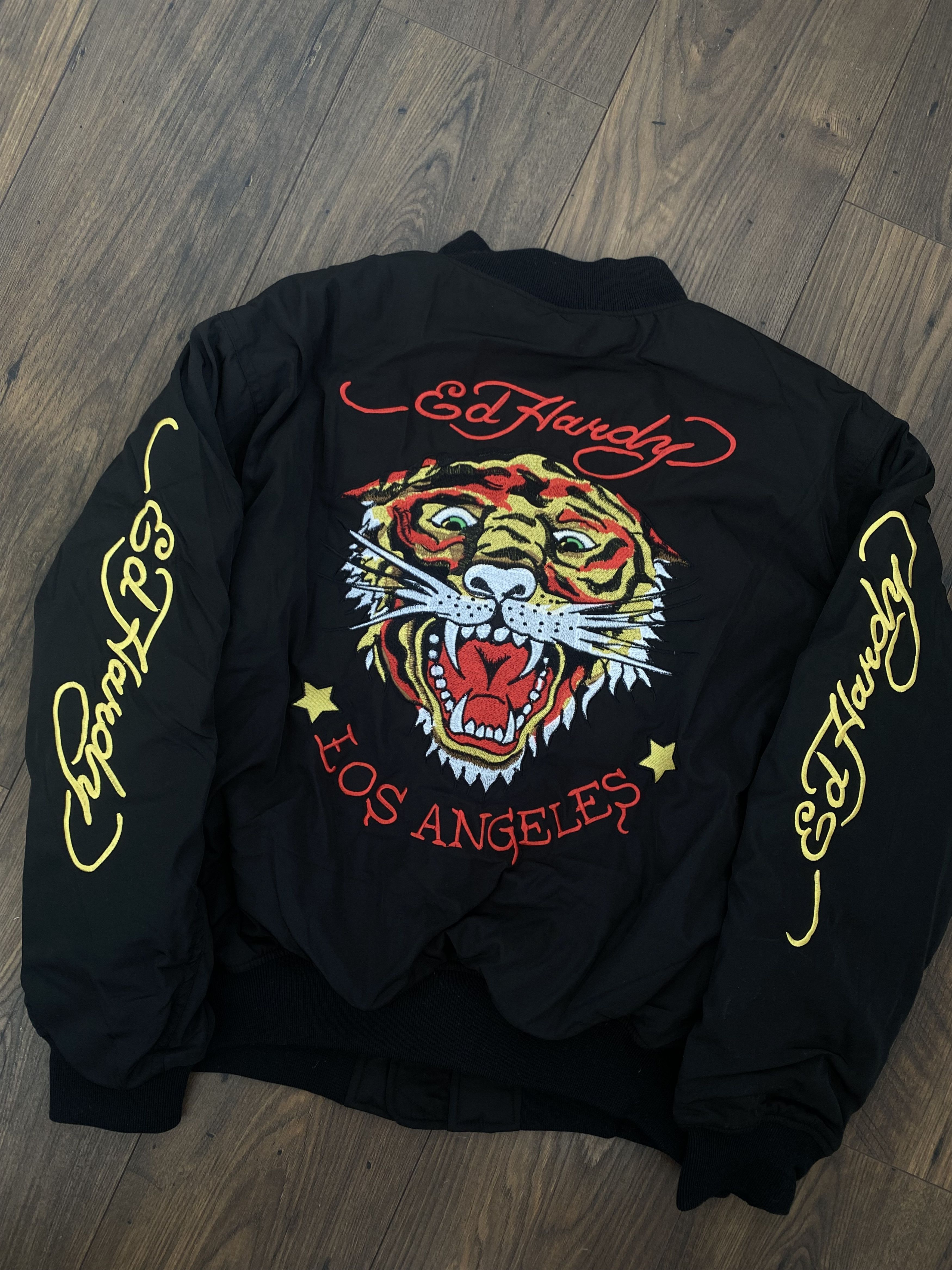 image of By Christian Audigier Bomber Jacket Size S in Black, Men's
