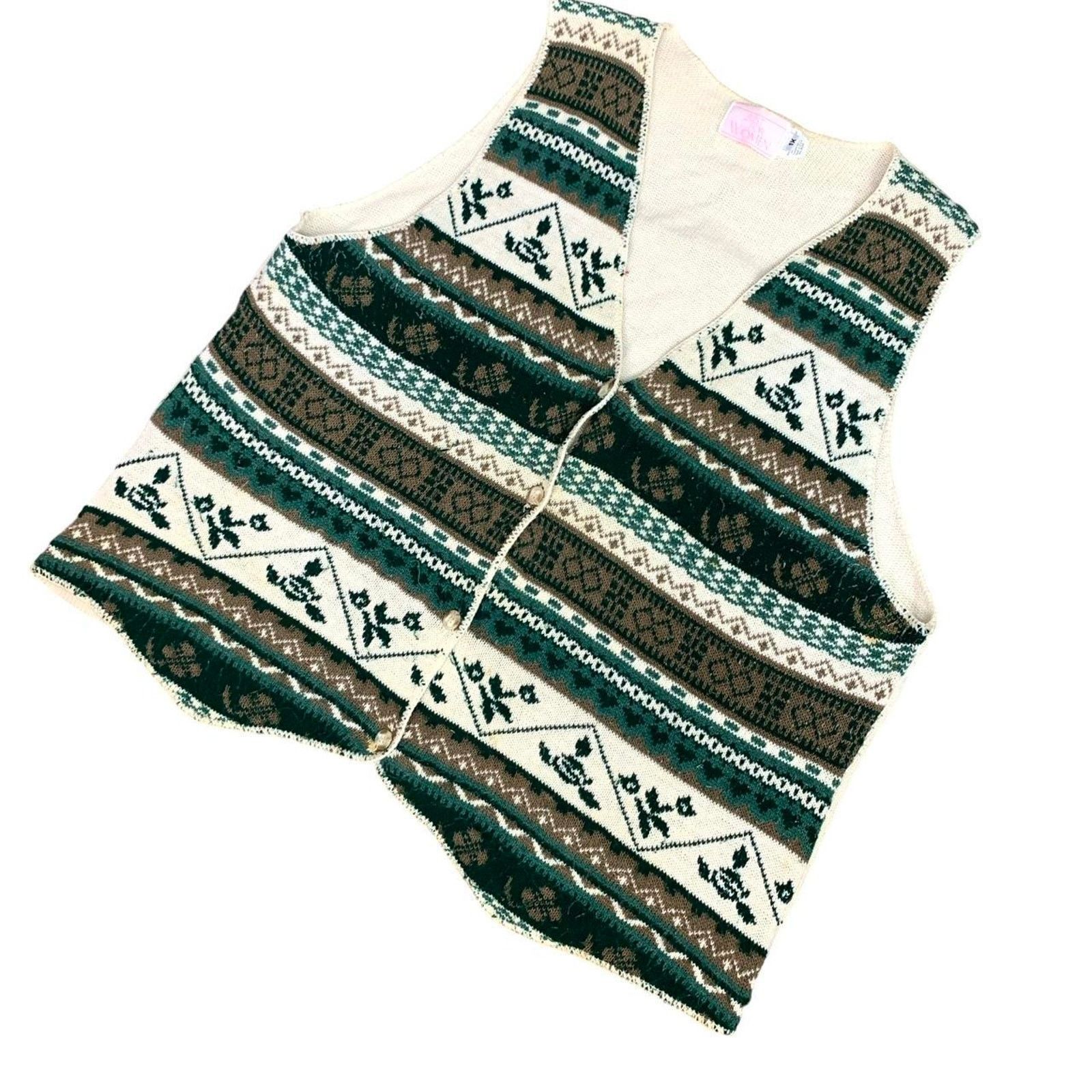 Vintage Vintage 90s Coquette Knit Cardigan Sweater vest Size XL / US 12-14 / IT 48-50 - 1 Thumbnail