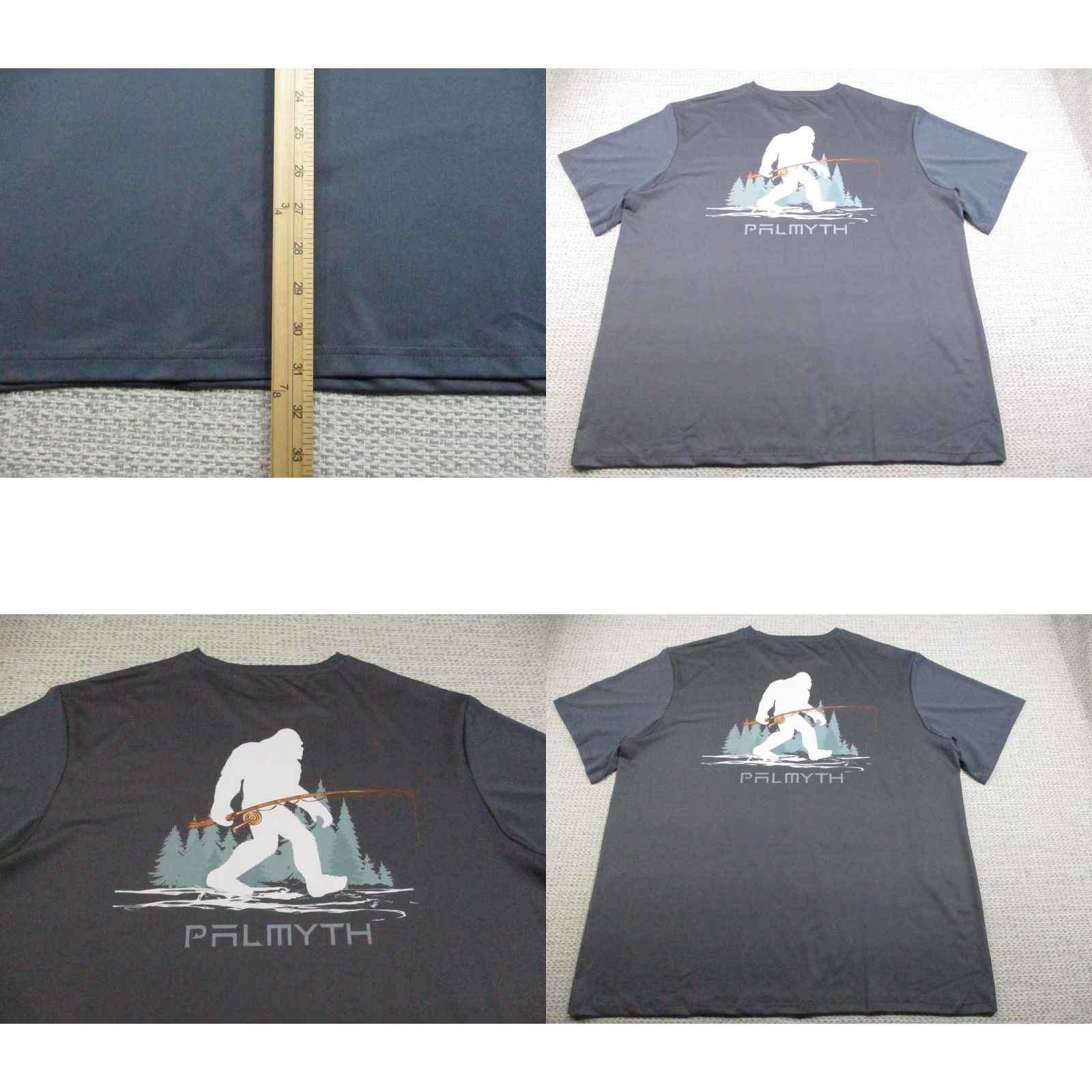 Vintage Palmyth Shirt Mens 3XL Gray Performance Fishing Bigfoot Sasquatch Graphic Shirt Size US XXL / EU 58 / 5 - 8 Thumbnail