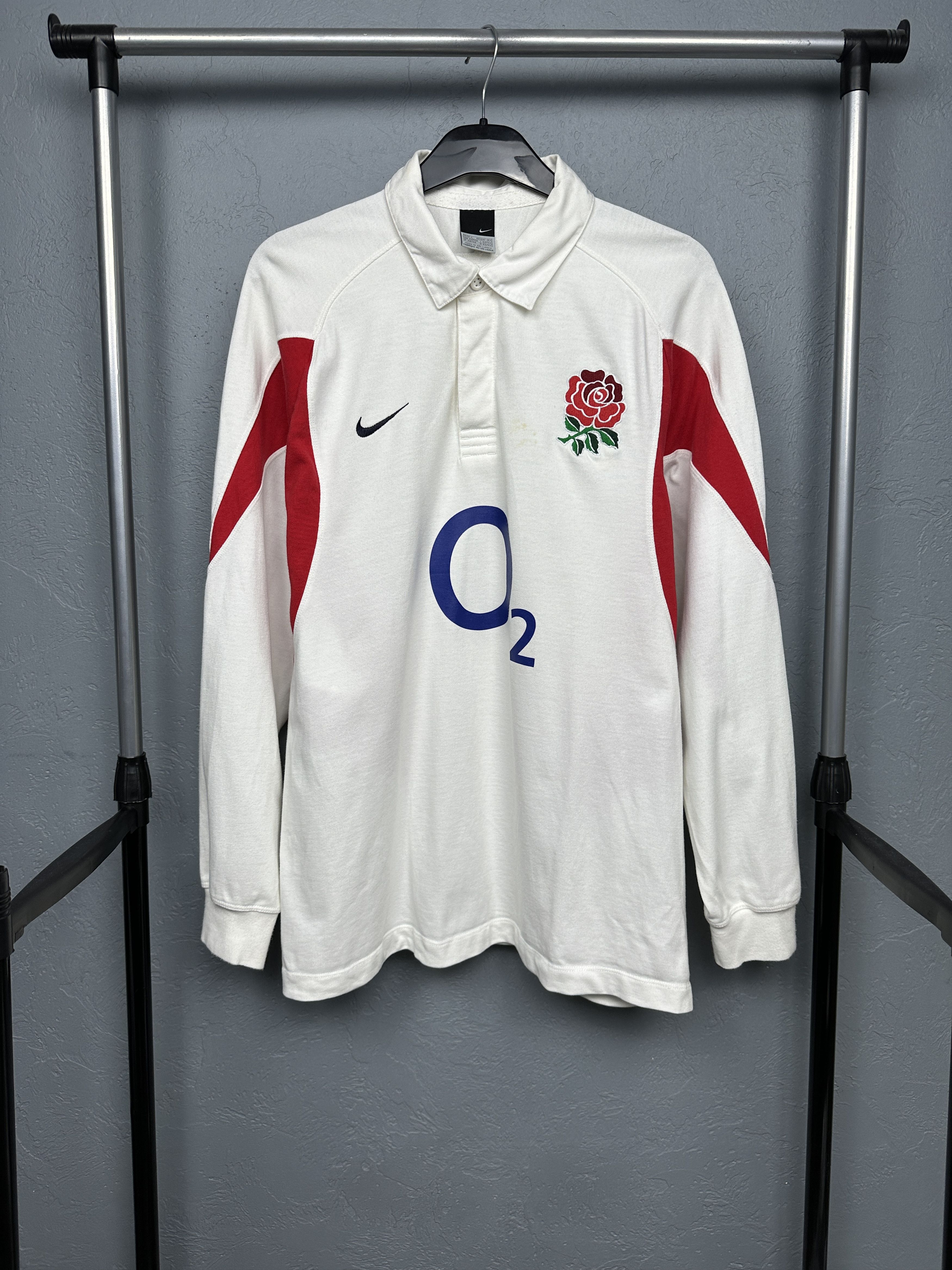 Nike Nike O2 Vintage Rugby Long Sleeve Polo Shirt Y2K Swoosh Size US L / EU 52-54 / 3 - 1 Thumbnail