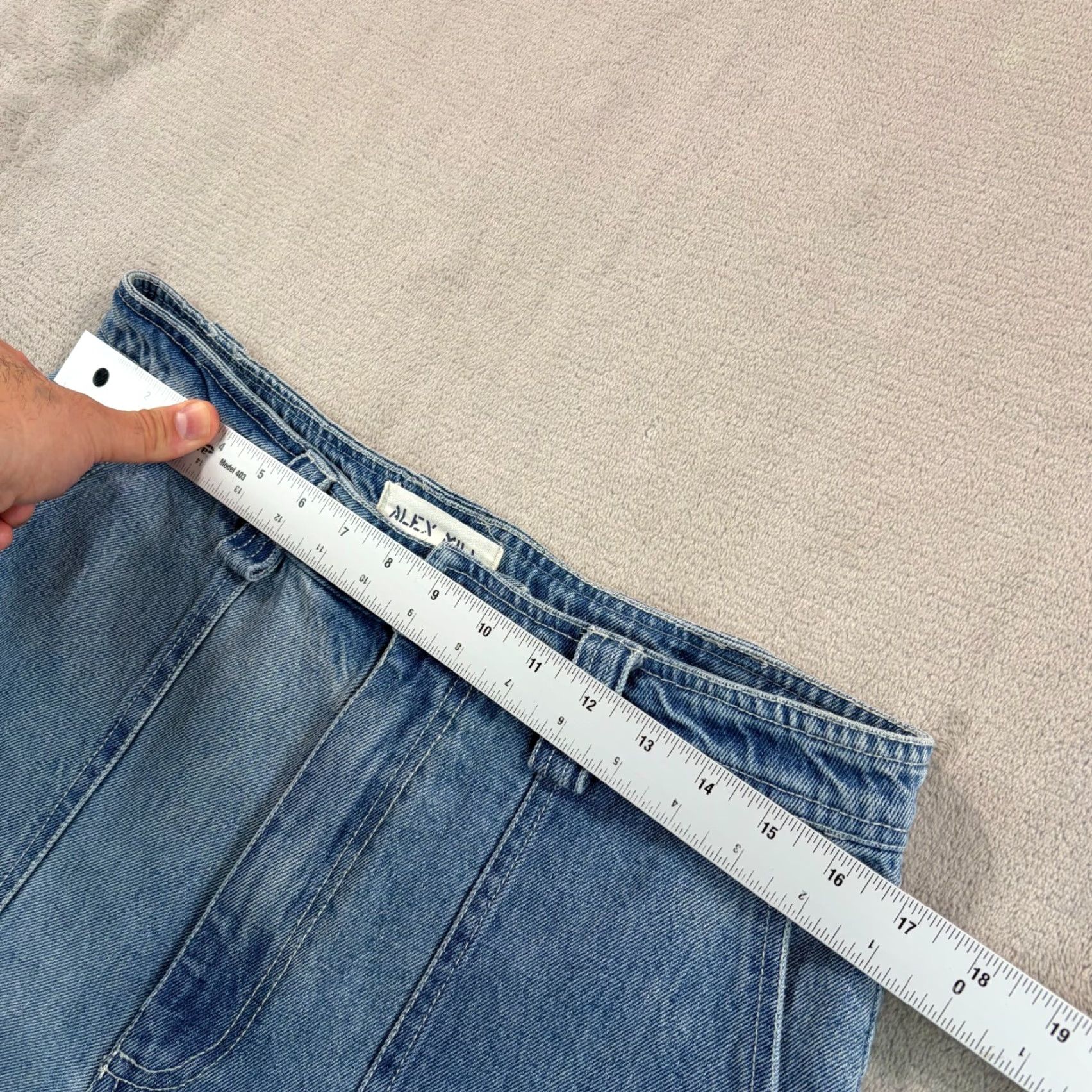 Alex Mill VINTAGE ALEX MILL Phoebe Denim Utility Carpenter Pants Women 12 Blue Jeans High Rise Tapered Cargo Slash Pockets Modern Everyday Size 34" / US 12 / IT 48 - 5 Thumbnail