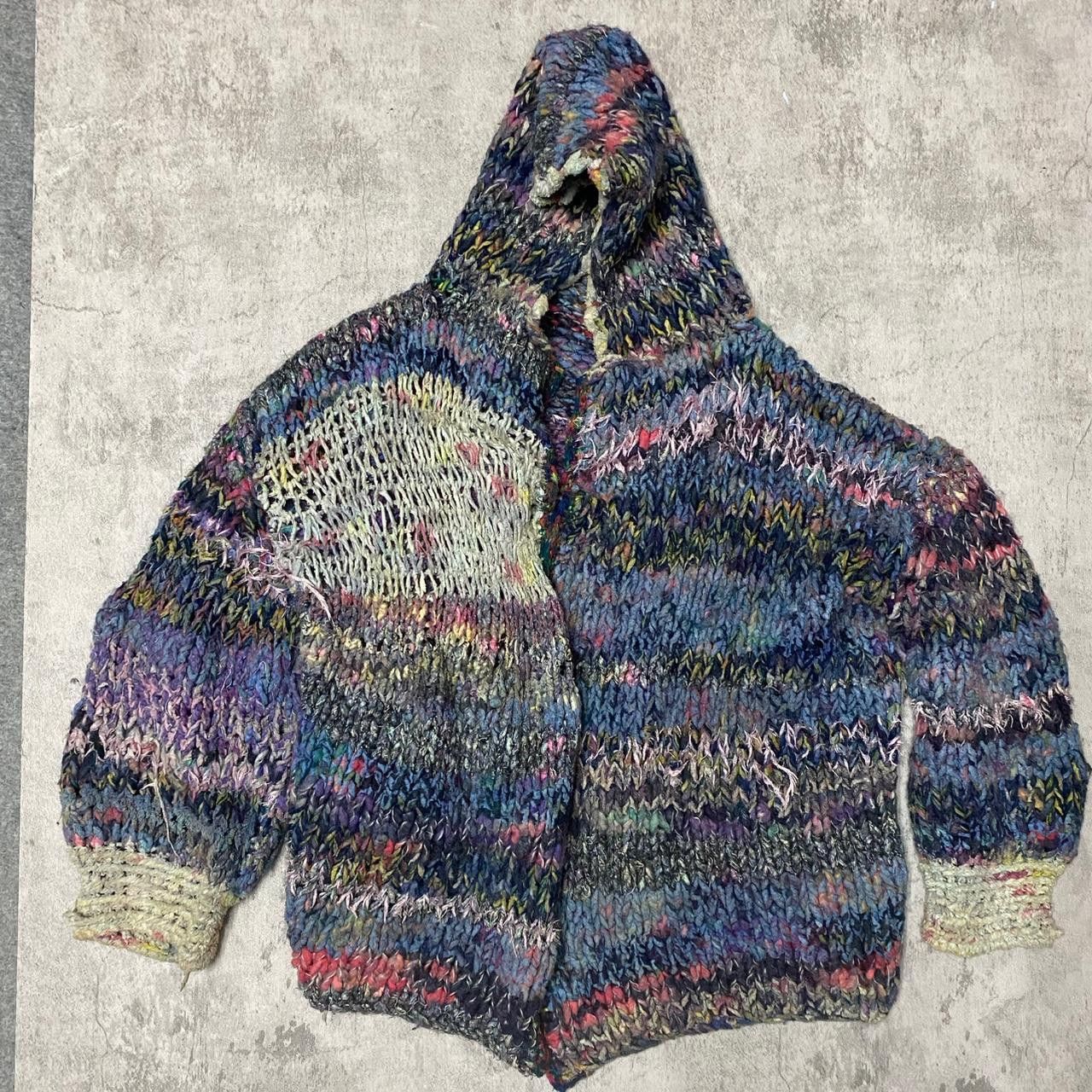 Other Multi-coloured, crochet-style knit hoodie with a retro vibe Size US M / EU 48-50 / 2 - 1 Thumbnail
